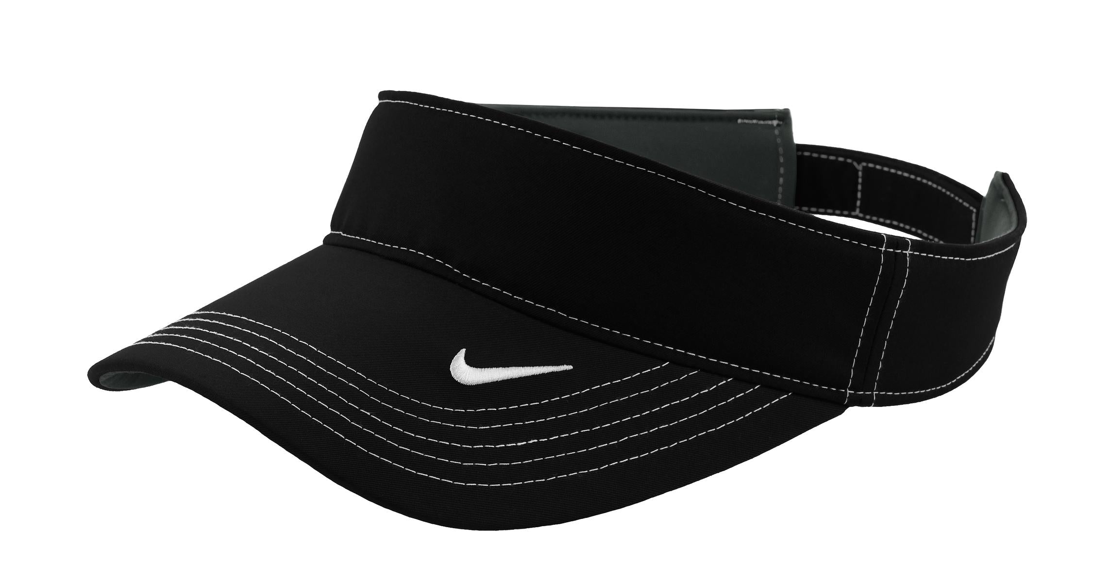 DISCONTINUED Nike Dri-FIT Swoosh Visor. 429466 - Black - front