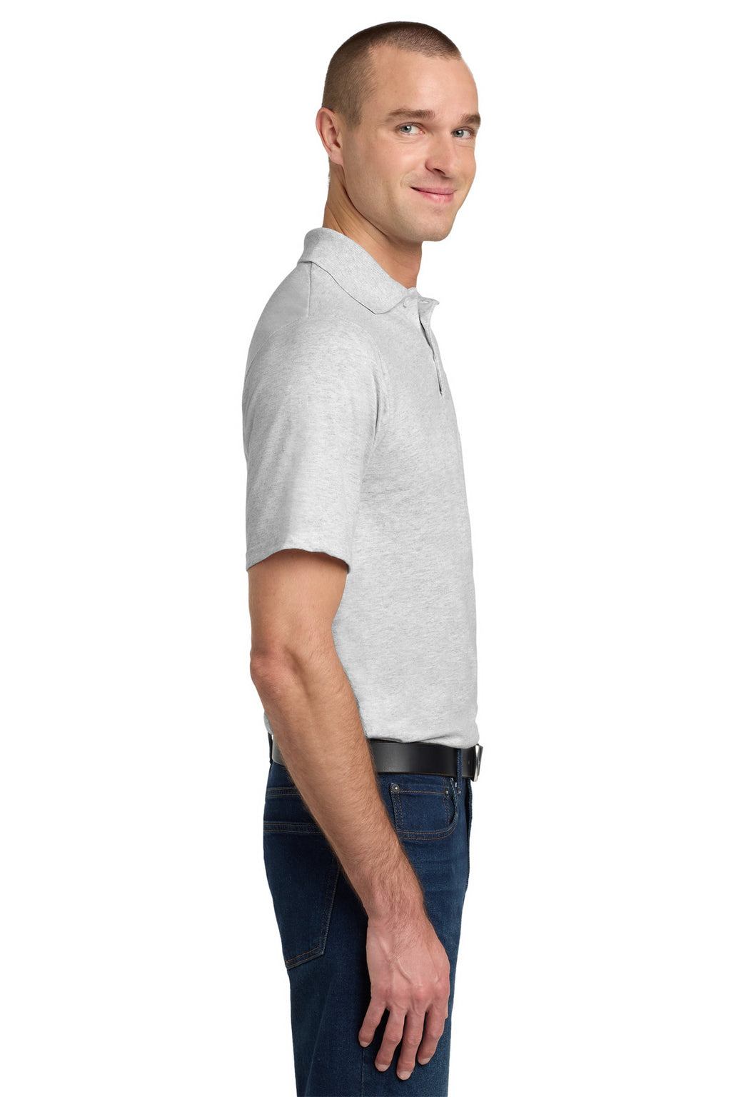 Jerzees Dri-Power Pocket Sport Shirt. 436MP - Ash - side