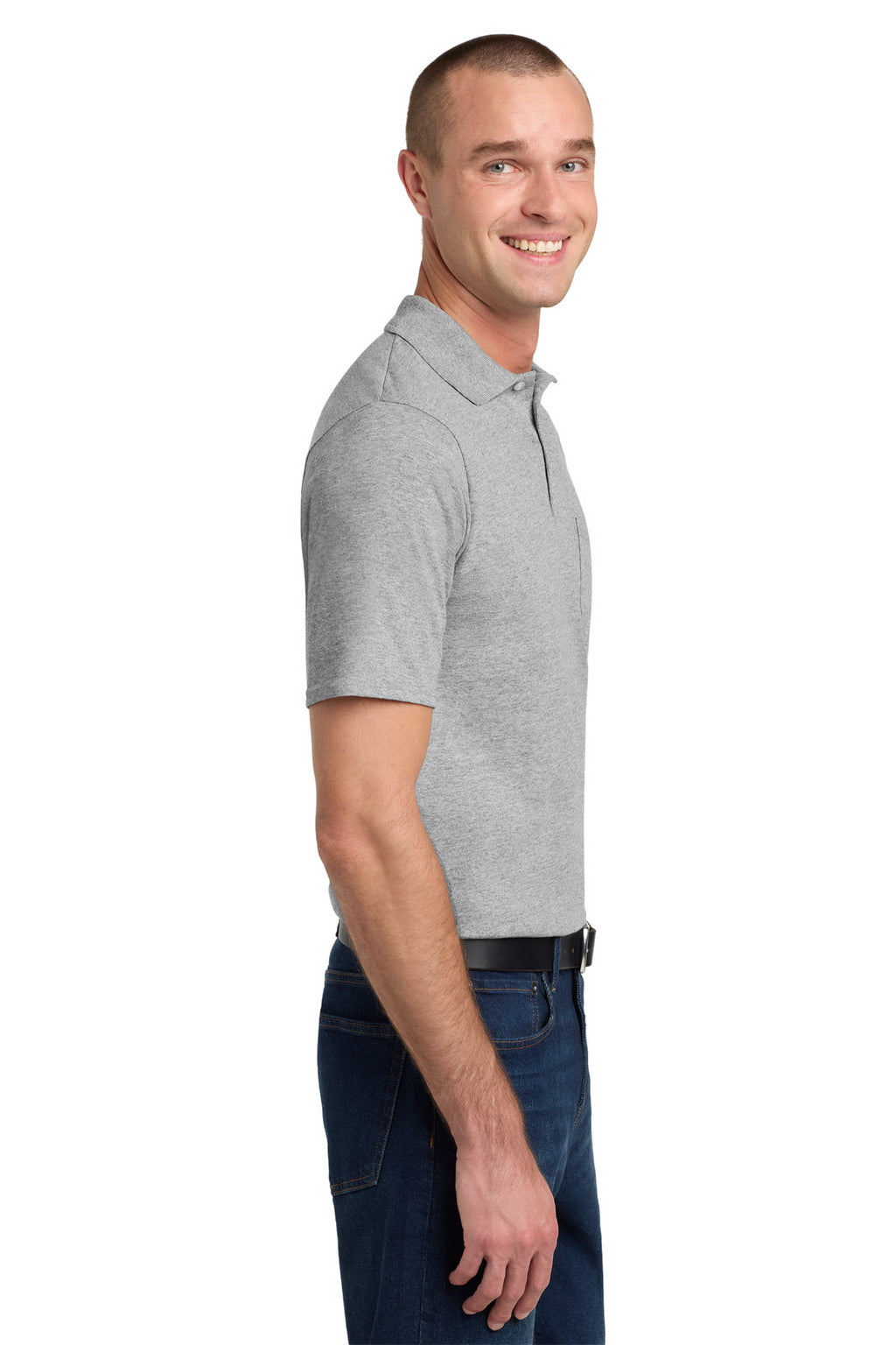 Jerzees Dri-Power Pocket Sport Shirt. 436MP - Oxford - side