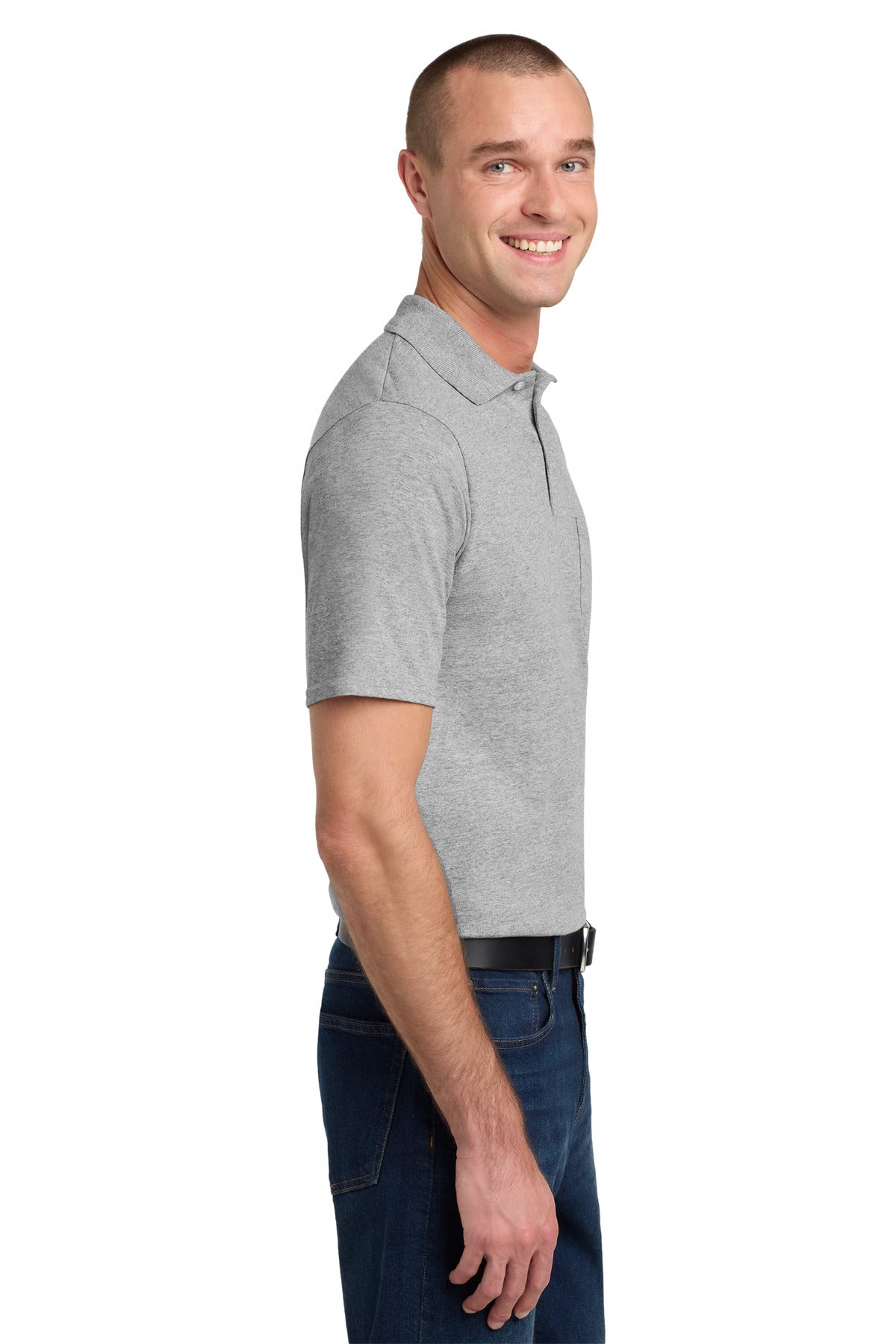Jerzees Dri-Power Pocket Sport Shirt. 436MP - Oxford - side