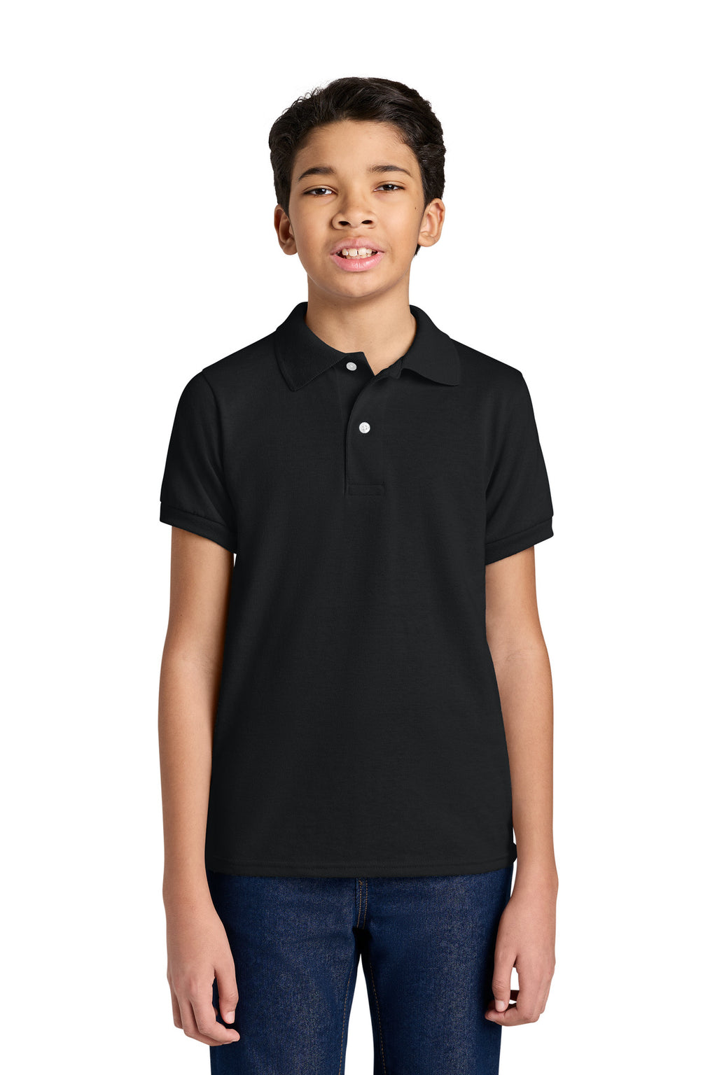 Jerzees Youth Dri-Power Sport Shirt 437B - Black - front