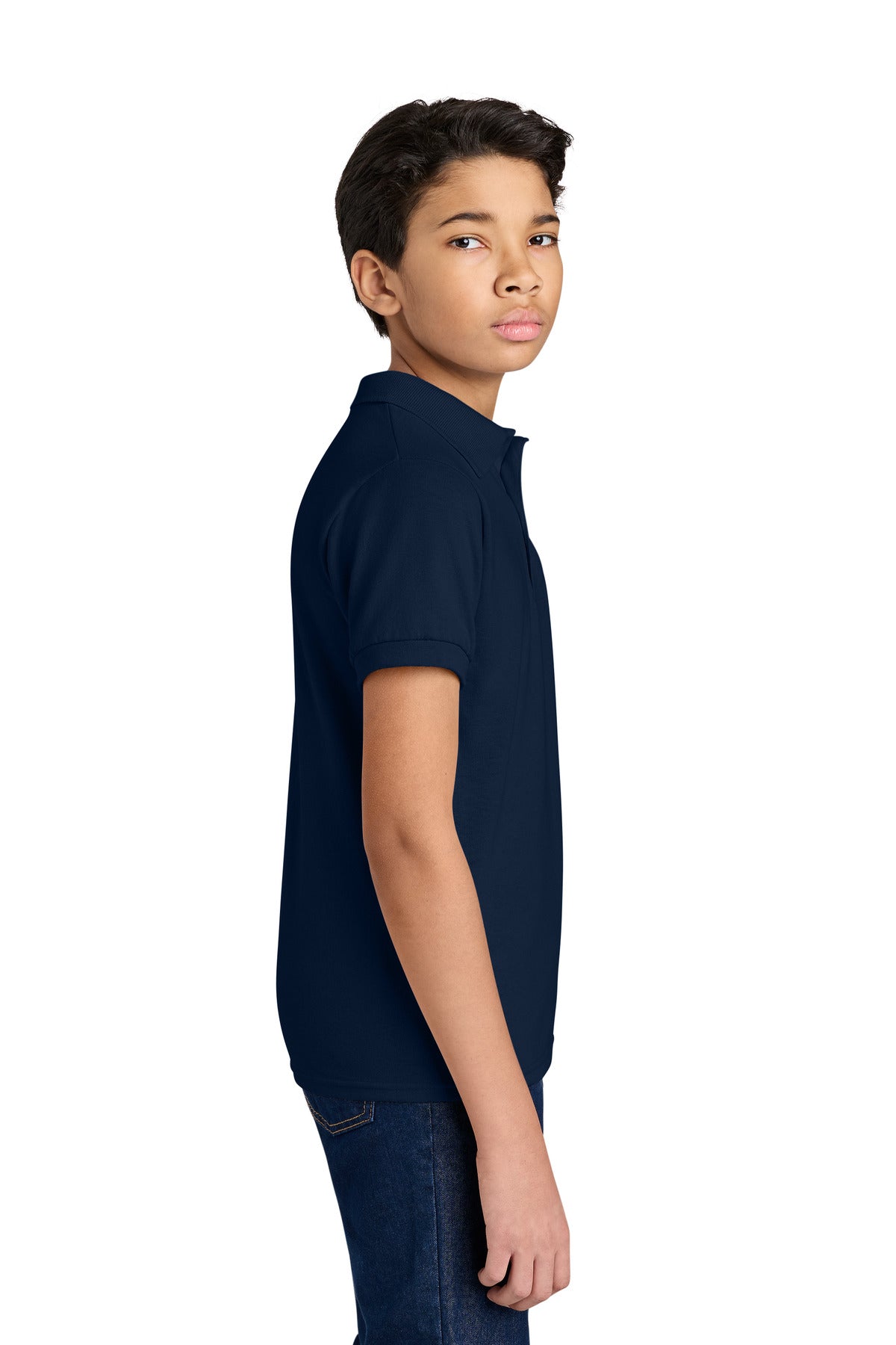Jerzees Youth Dri-Power Sport Shirt 437B - J. Navy - side