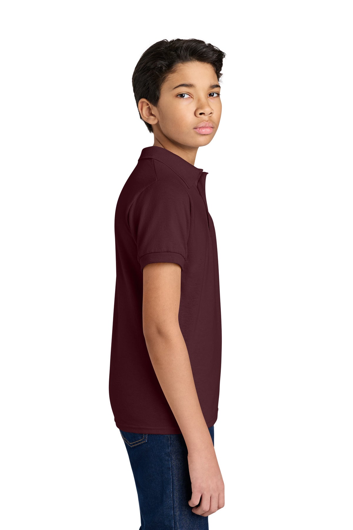 Jerzees Youth Dri-Power Sport Shirt 437B - Maroon - side