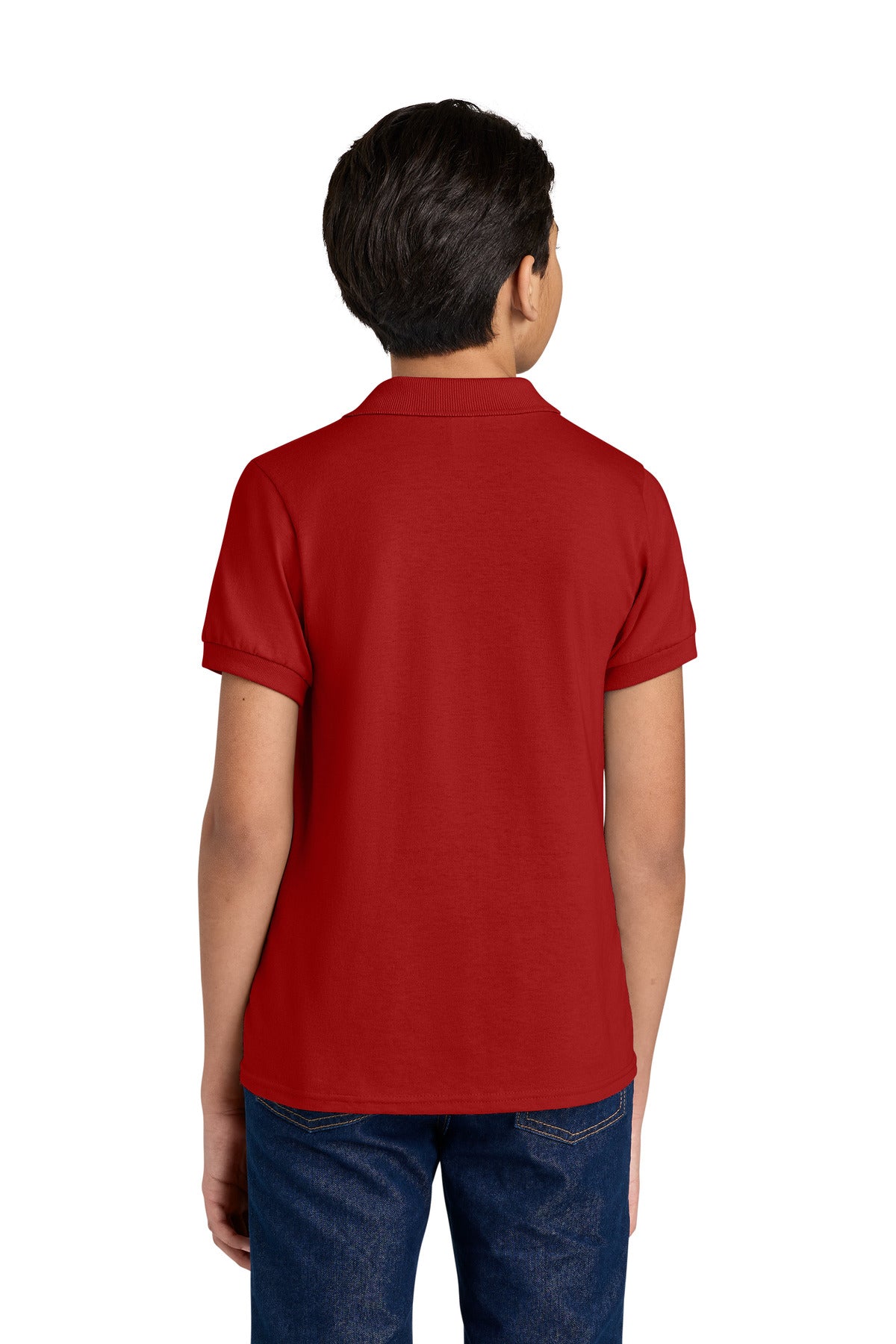 Jerzees Youth Dri-Power Sport Shirt 437B - True Red - back