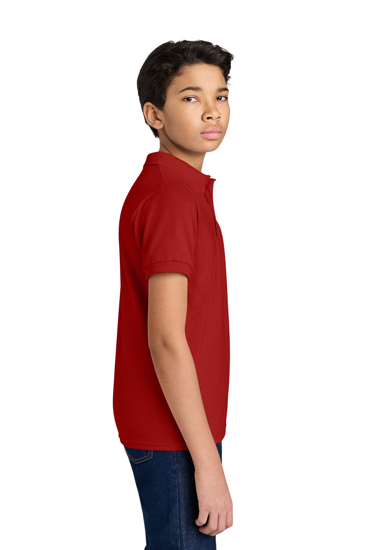 Jerzees Youth Dri-Power Sport Shirt 437B - True Red - side