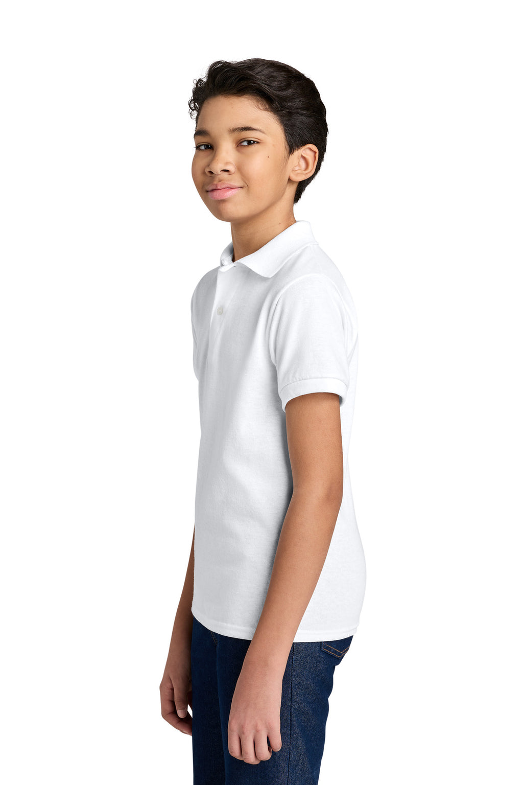 Jerzees Youth Dri-Power Sport Shirt 437B - White - side