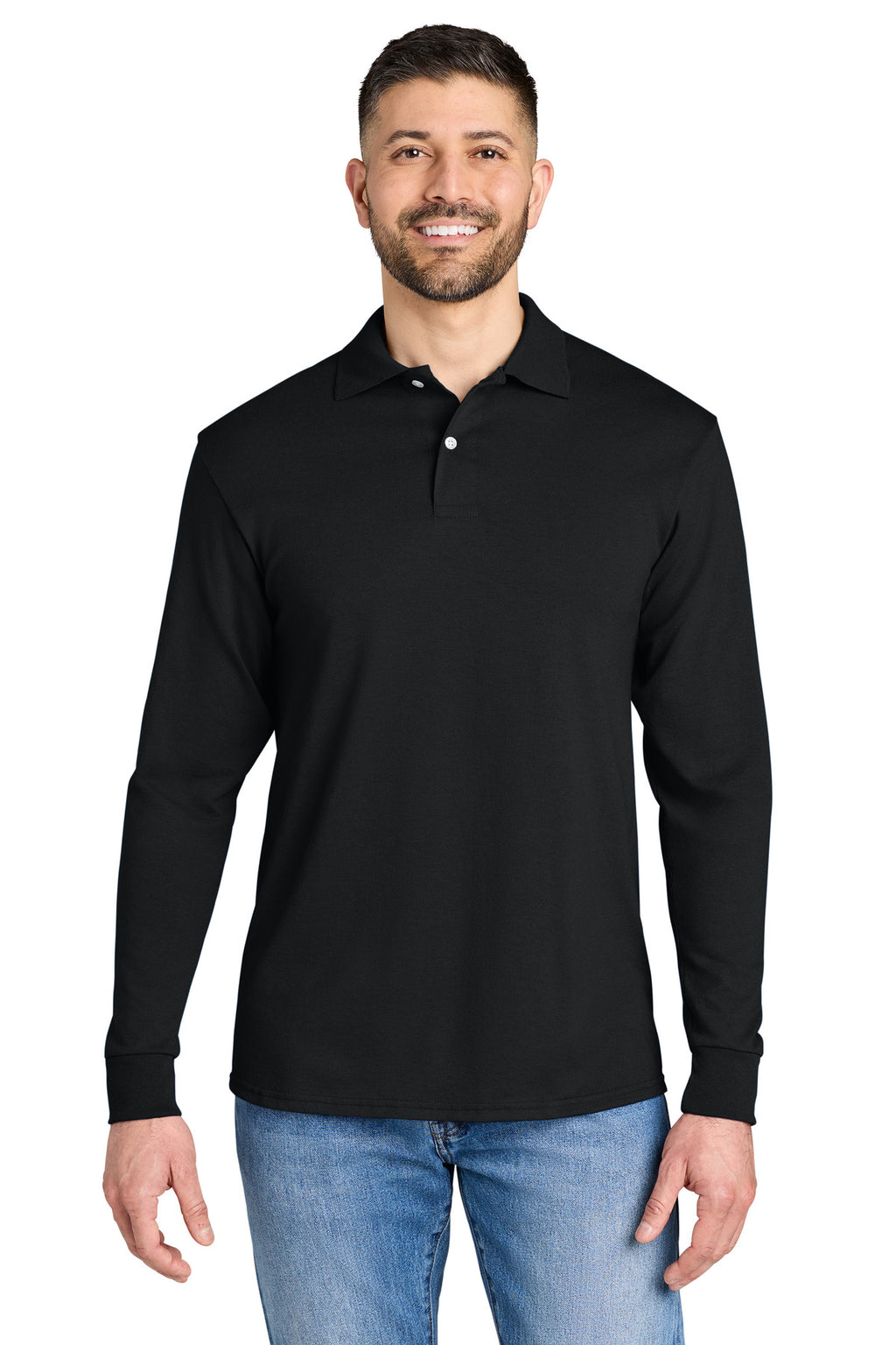 Jerzees Dri-Power Long Sleeve Sport Shirt 437LS - Black - front