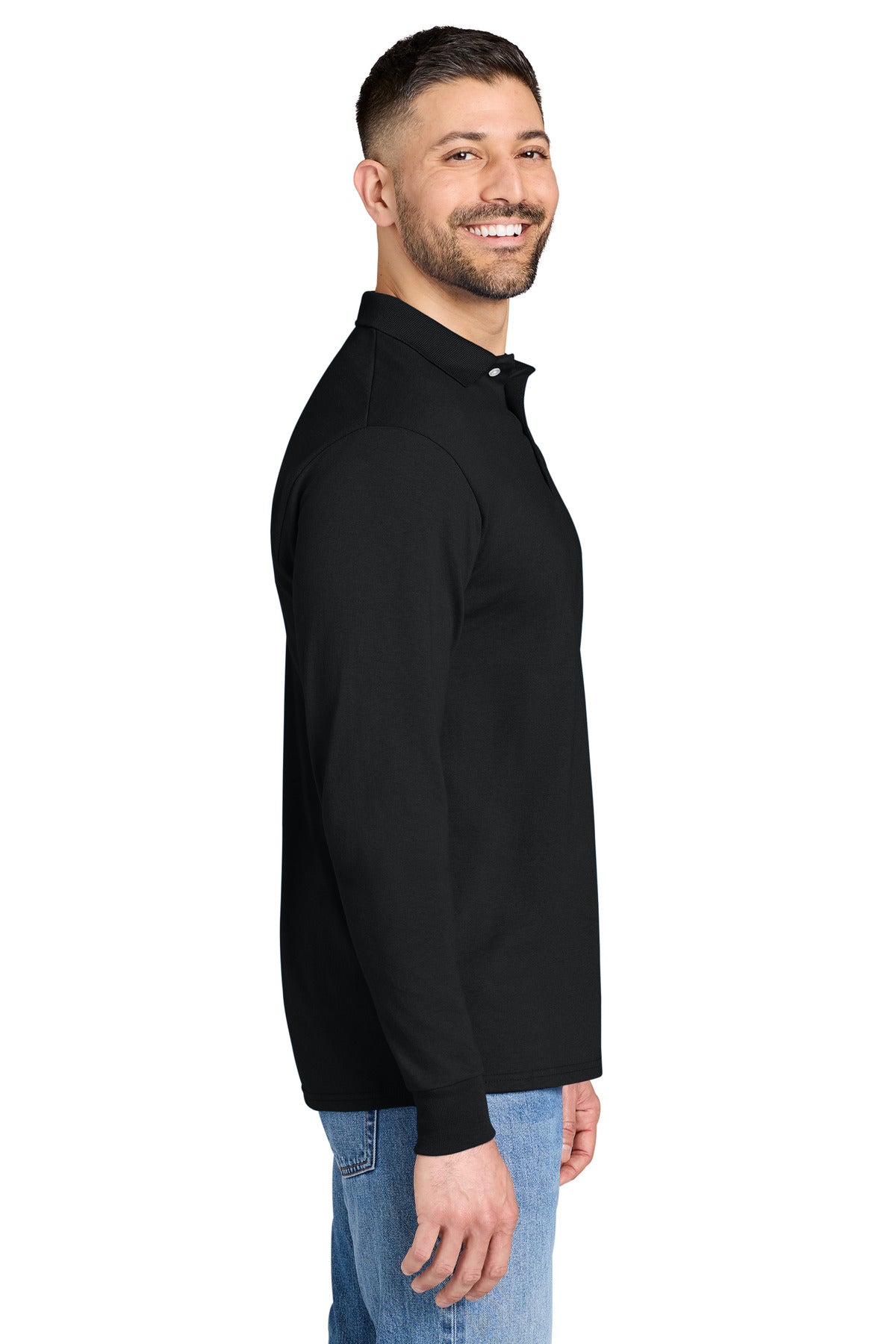 Jerzees Dri-Power Long Sleeve Sport Shirt 437LS - Black - side