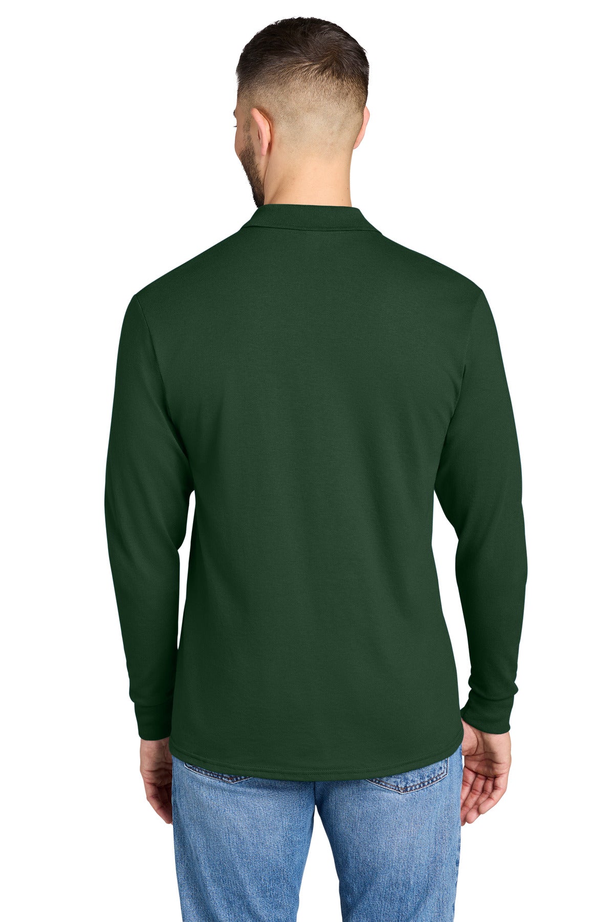 Jerzees Dri-Power Long Sleeve Sport Shirt 437LS - Forest Green - back