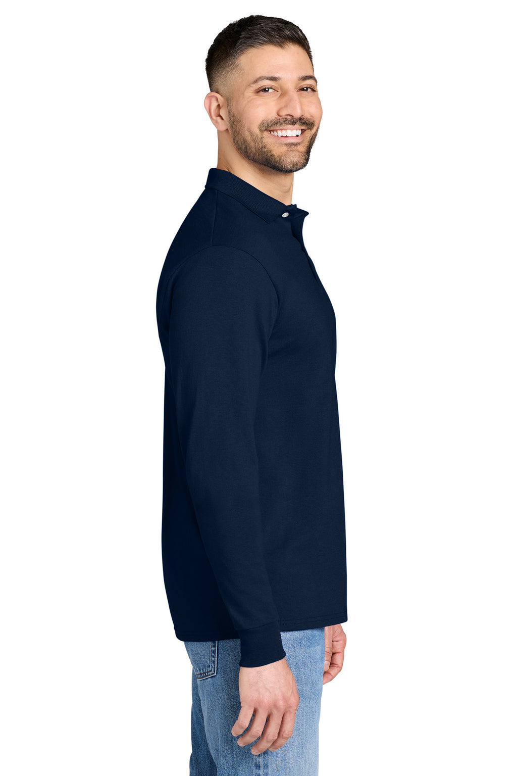 Jerzees Dri-Power Long Sleeve Sport Shirt 437LS - J. Navy - side