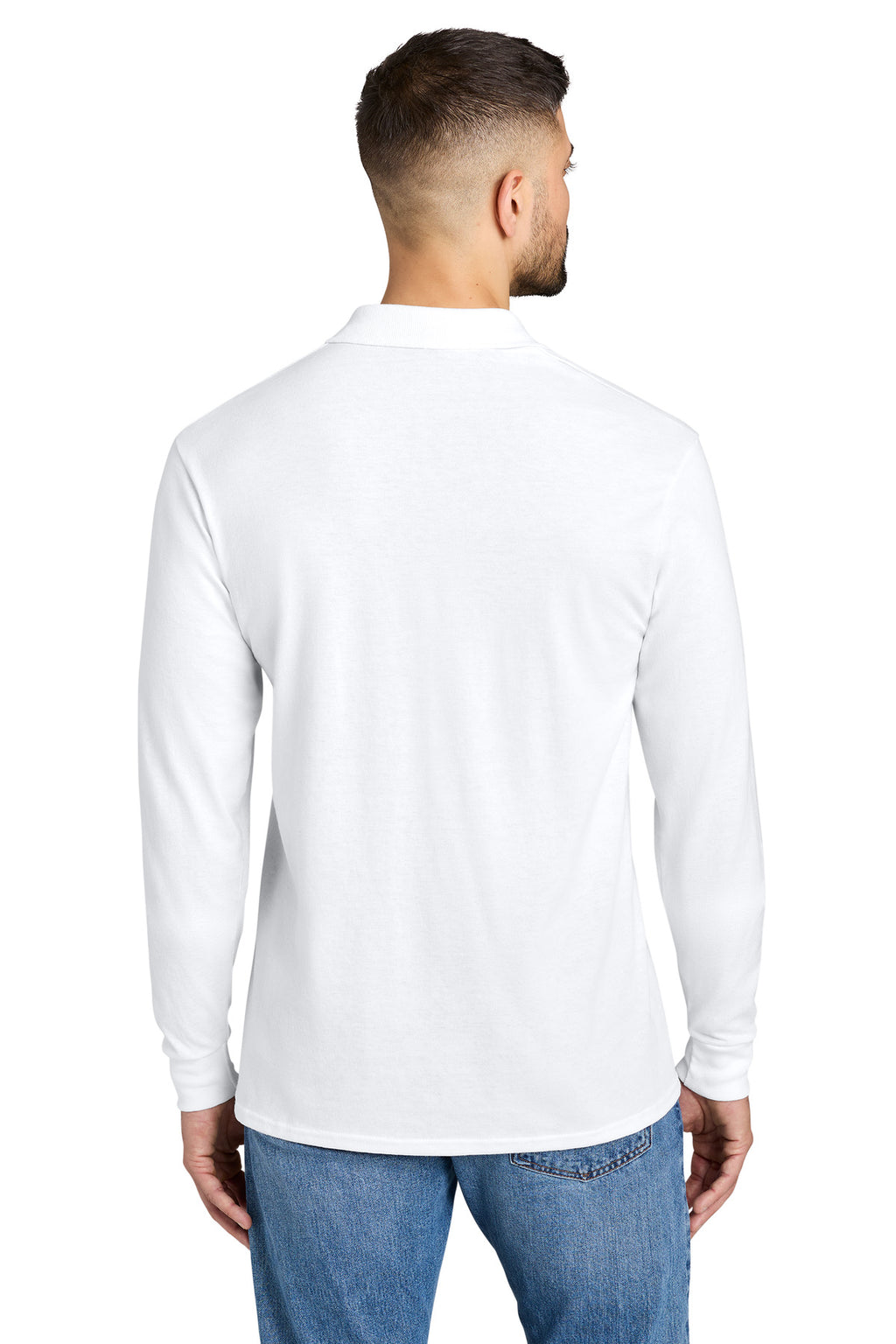 Jerzees Dri-Power Long Sleeve Sport Shirt 437LS - White - back