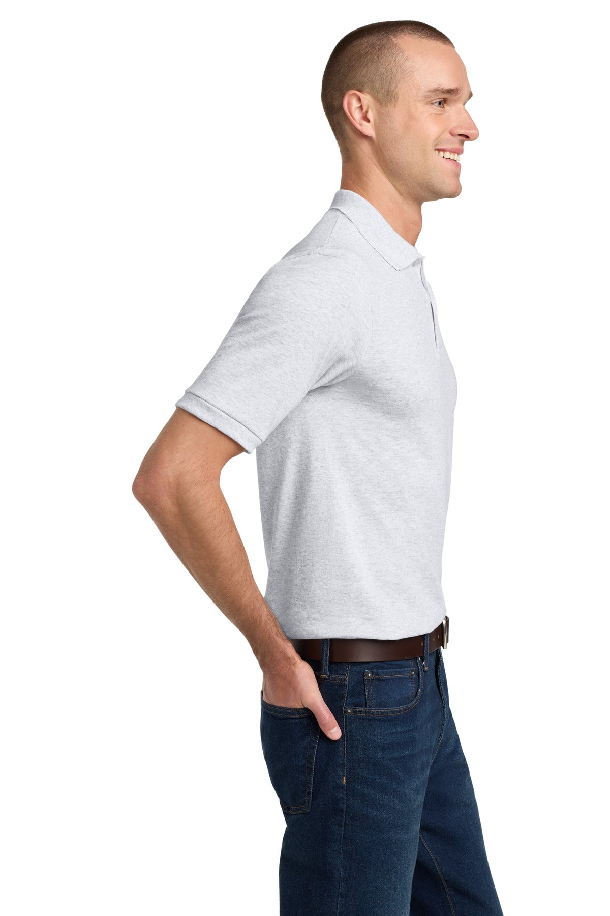 Jerzees Dri-Power Sport Shirt. 437M - Ash - side