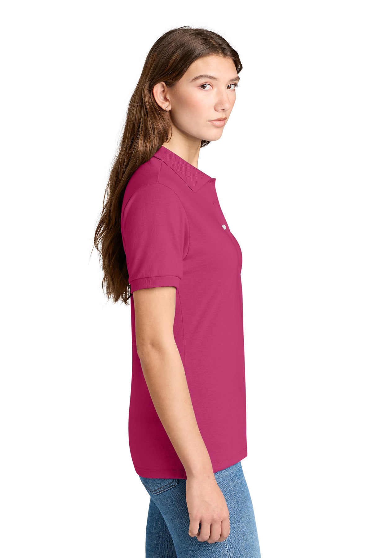 Jerzees Women's Dri-Power Sport Shirt 437W - Cyber Pink - side