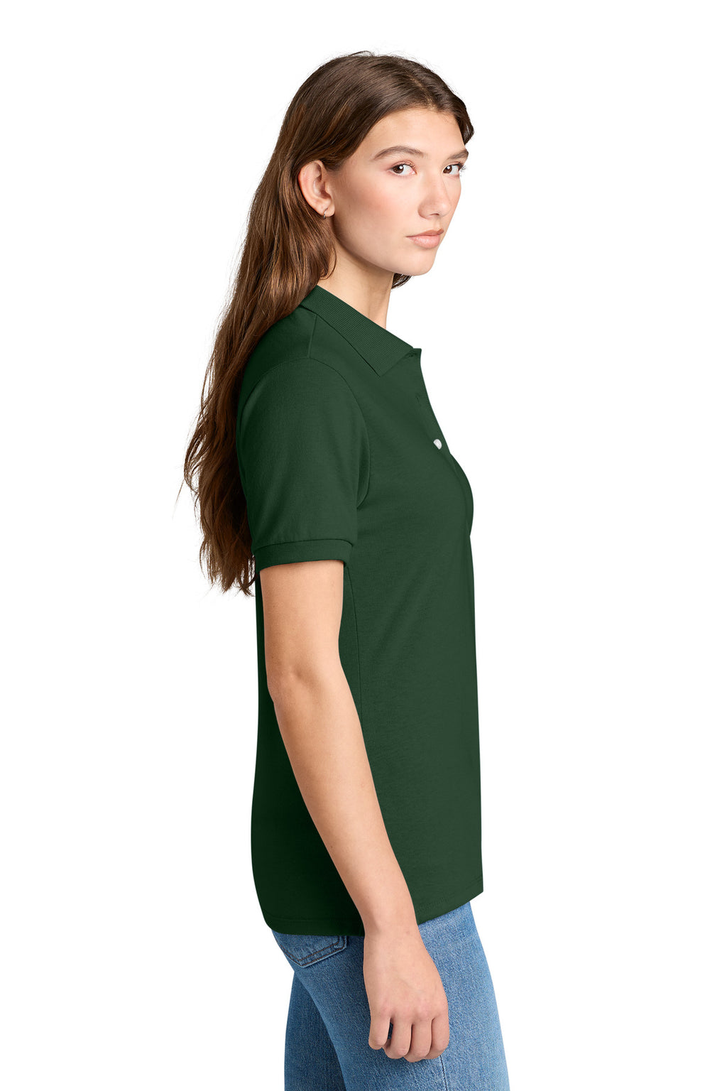 Jerzees Women's Dri-Power Sport Shirt 437W - Forest Green - side