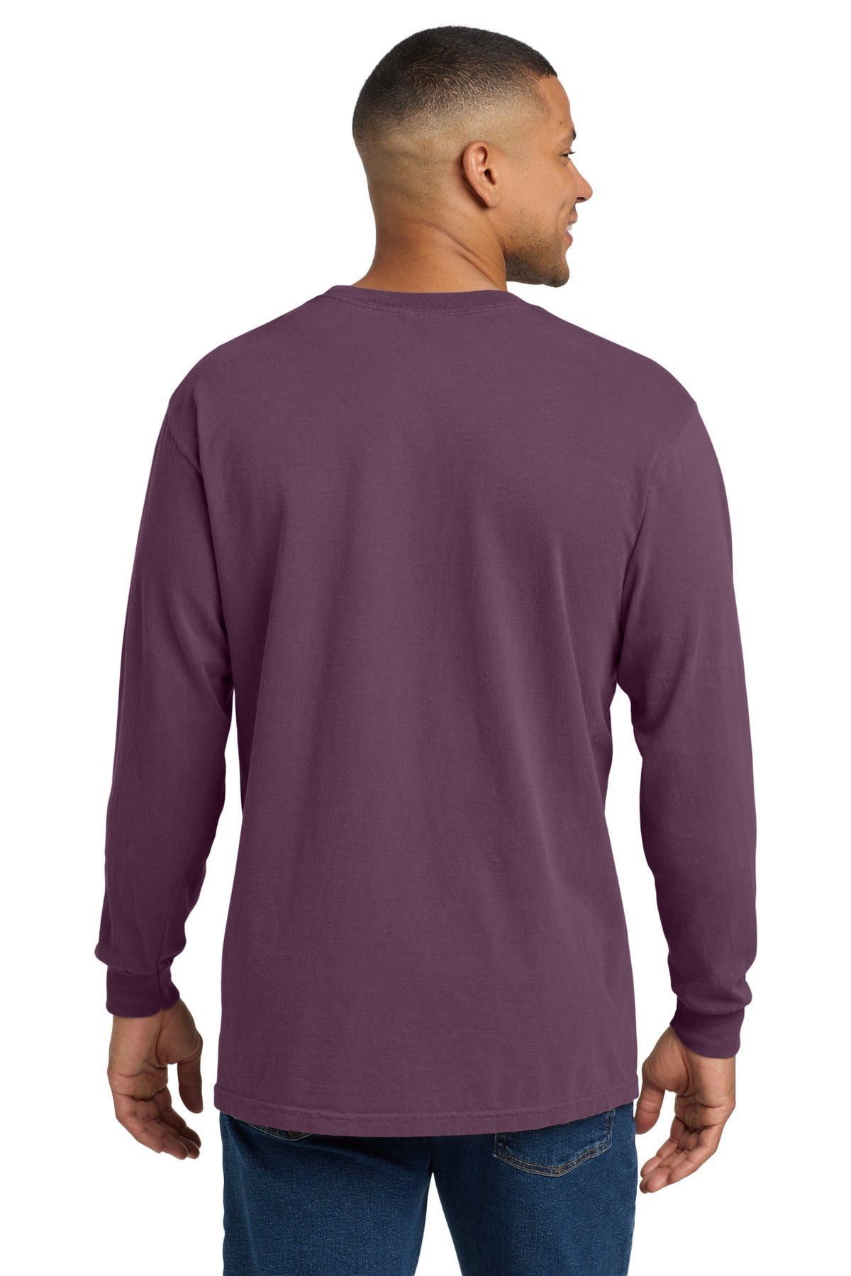 COMFORT COLORS Heavyweight Ring Spun Long Sleeve Pocket Tee. 4410 - Berry - back