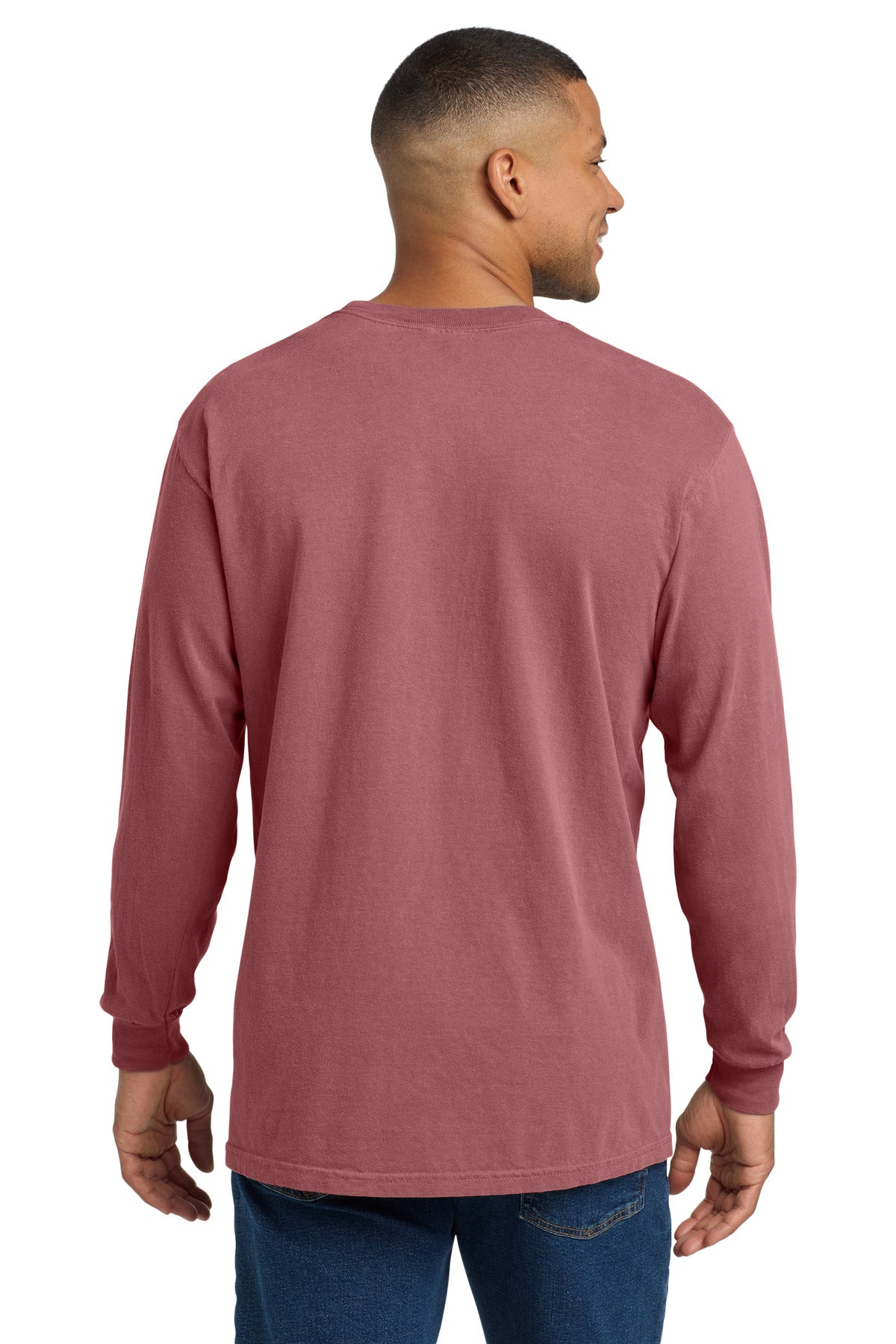 COMFORT COLORS Heavyweight Ring Spun Long Sleeve Pocket Tee. 4410 - Brick - back