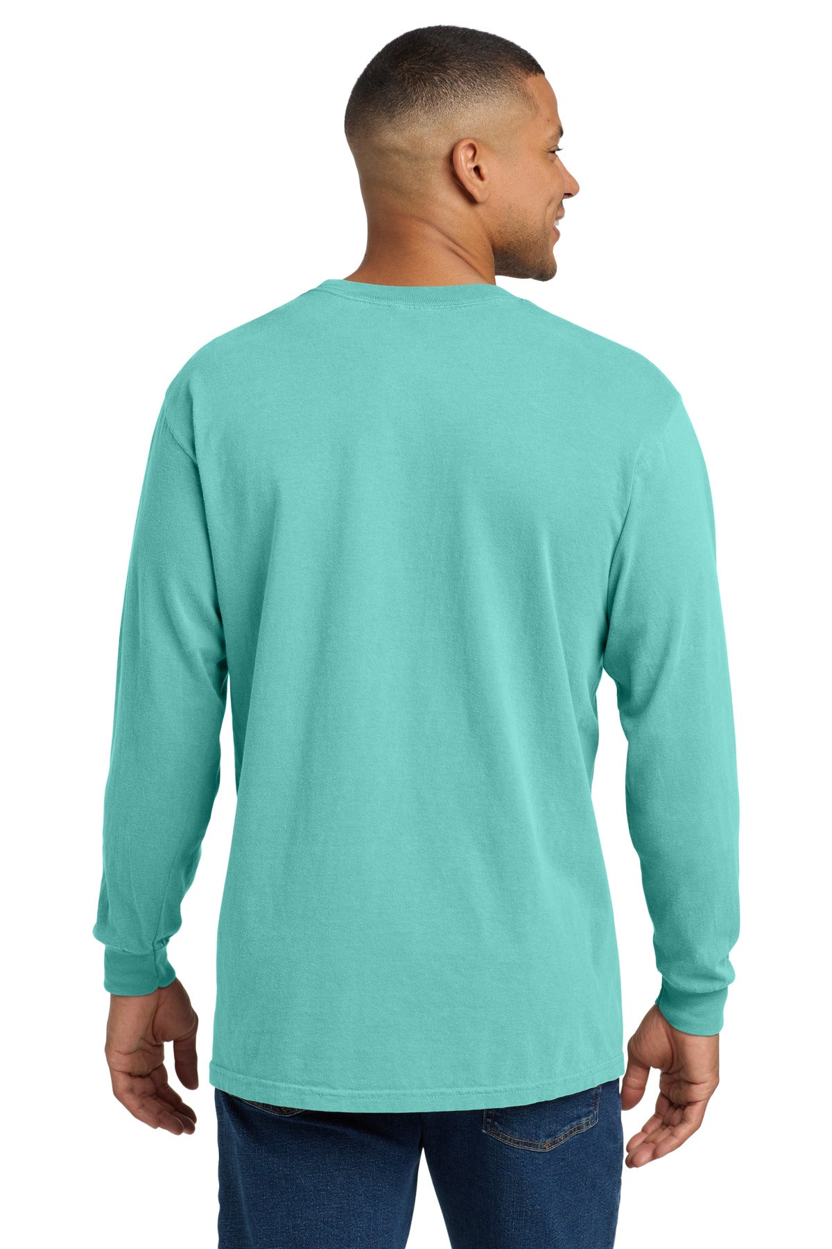 COMFORT COLORS Heavyweight Ring Spun Long Sleeve Pocket Tee. 4410 - Chalky Mint - back