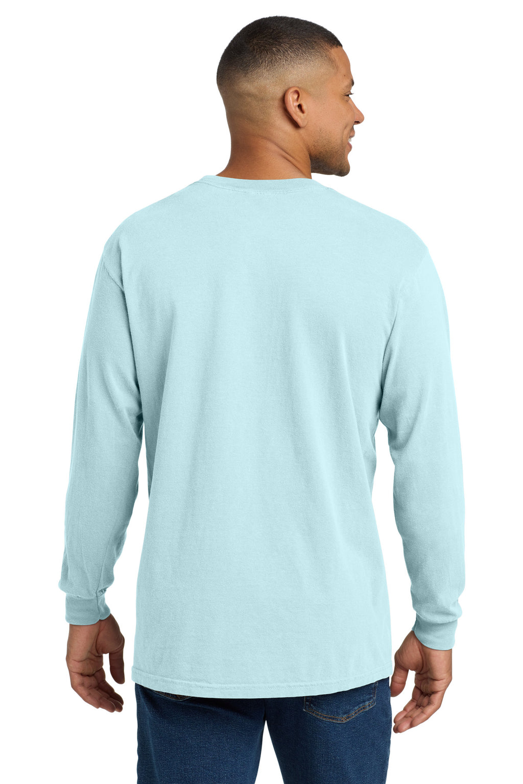 COMFORT COLORS Heavyweight Ring Spun Long Sleeve Pocket Tee. 4410 - Chambray - back
