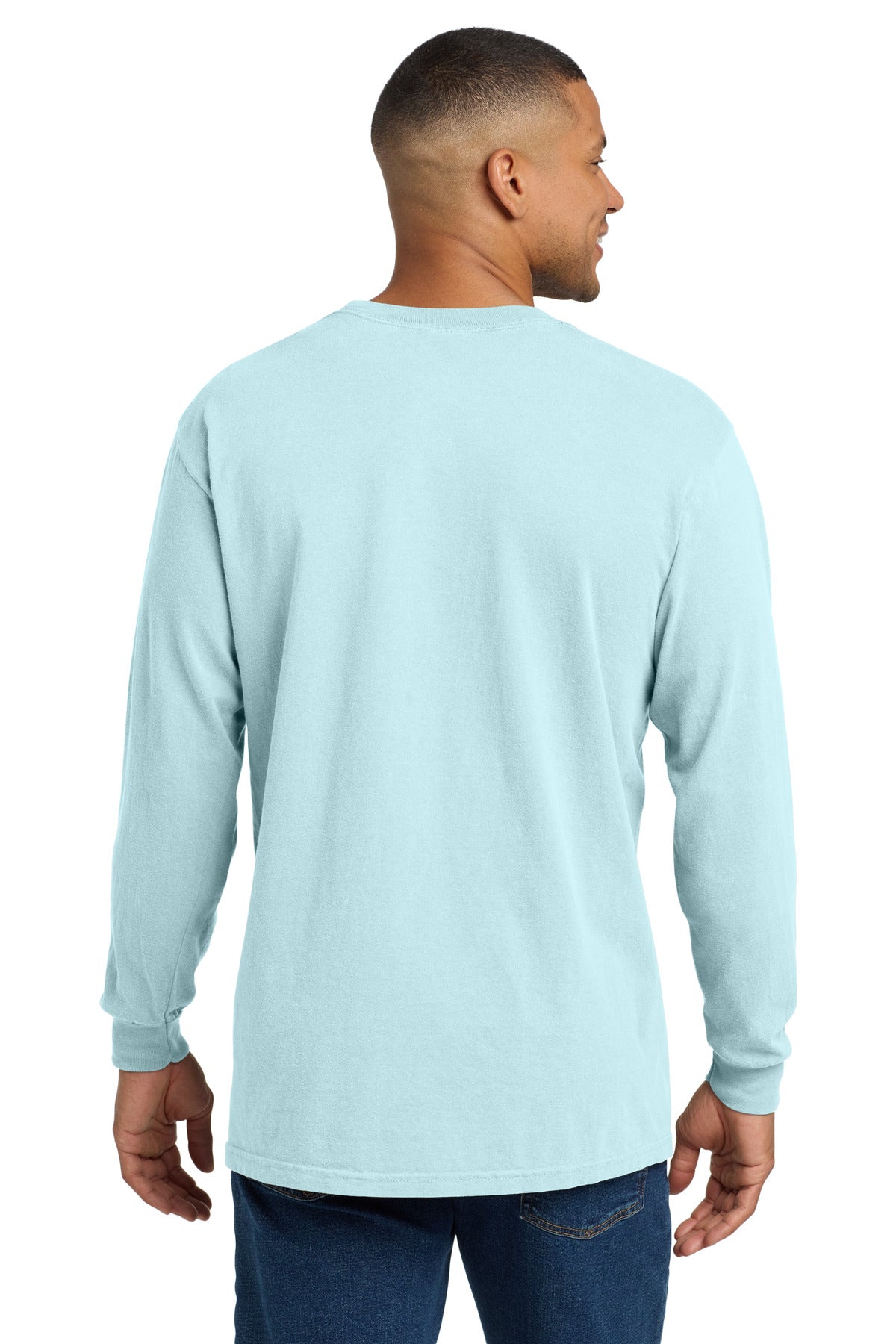 COMFORT COLORS Heavyweight Ring Spun Long Sleeve Pocket Tee. 4410 - Chambray - back