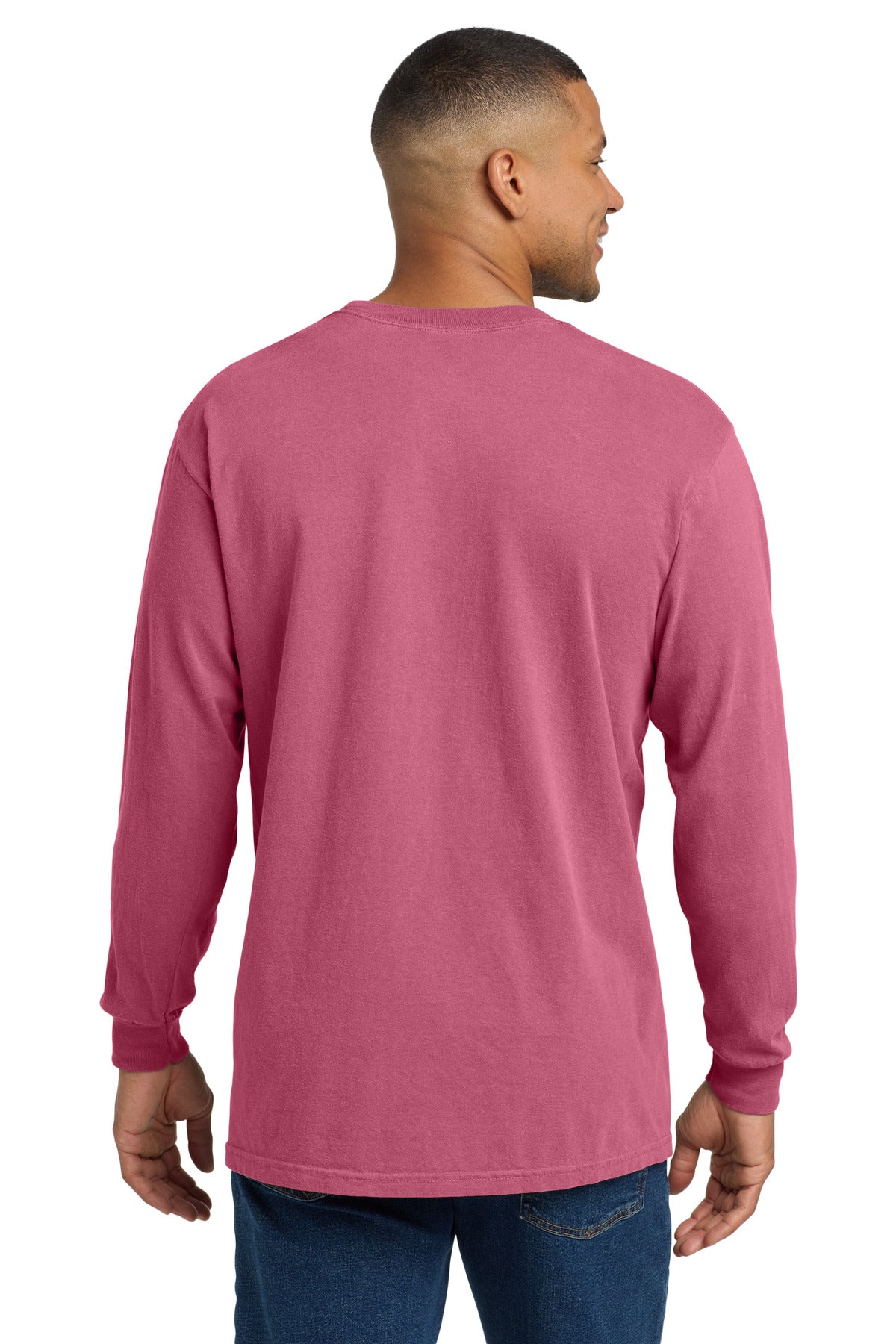 COMFORT COLORS Heavyweight Ring Spun Long Sleeve Pocket Tee. 4410 - Crunchberry - back