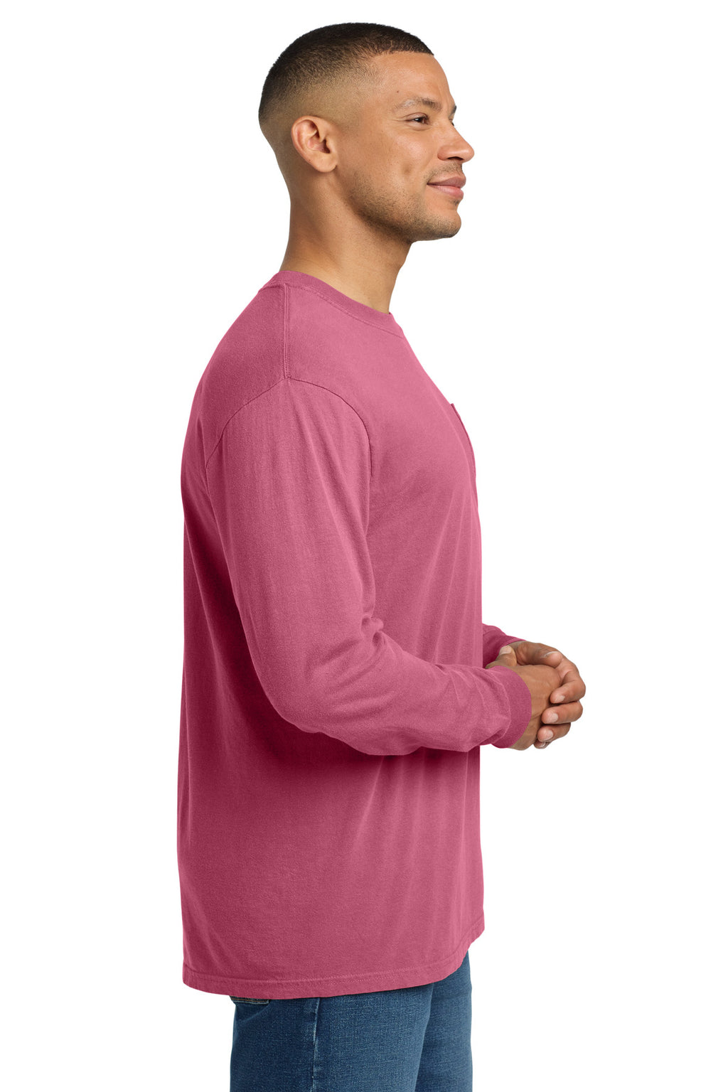 COMFORT COLORS Heavyweight Ring Spun Long Sleeve Pocket Tee. 4410 - Crunchberry - side