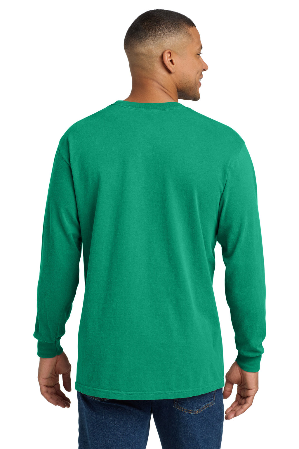 COMFORT COLORS Heavyweight Ring Spun Long Sleeve Pocket Tee. 4410 - Island Green - back