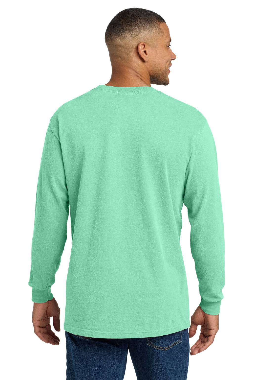 COMFORT COLORS Heavyweight Ring Spun Long Sleeve Pocket Tee. 4410 - Island Reef - back