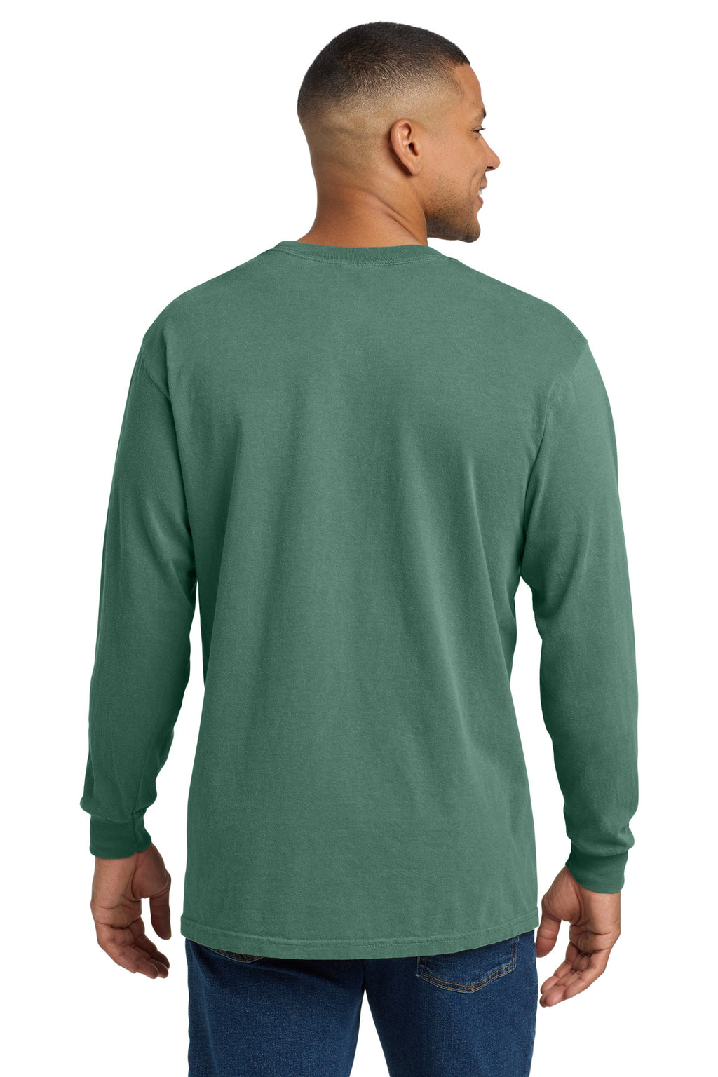 COMFORT COLORS Heavyweight Ring Spun Long Sleeve Pocket Tee. 4410 - Light Green - back