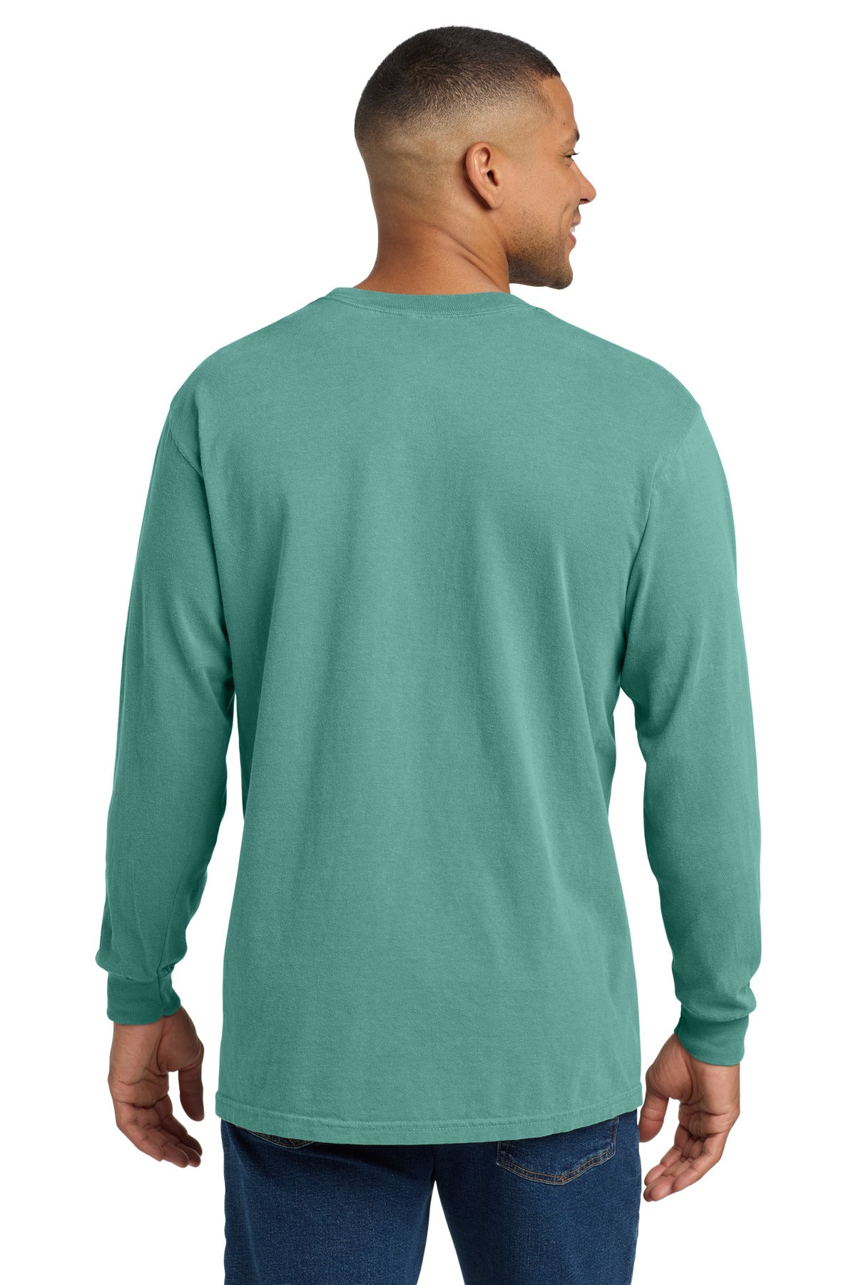 COMFORT COLORS Heavyweight Ring Spun Long Sleeve Pocket Tee. 4410 - Seafoam - back