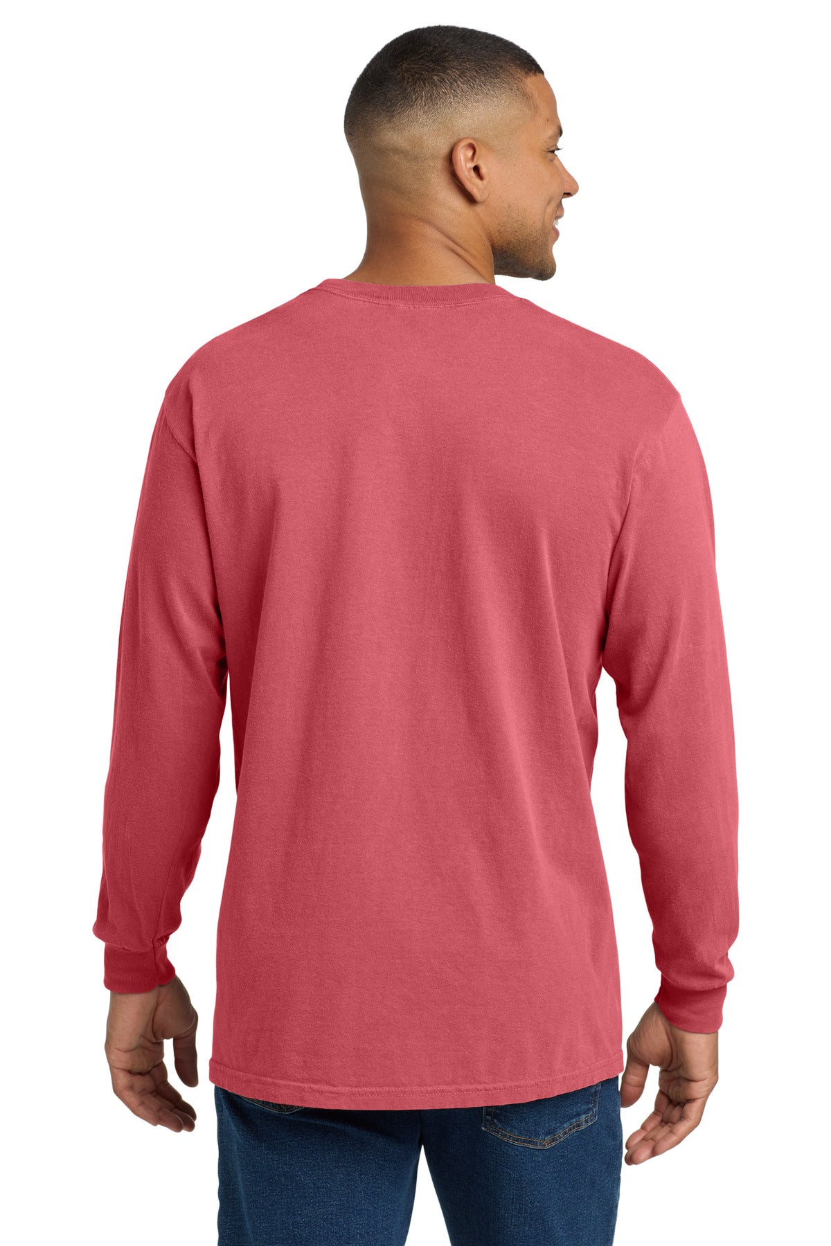 COMFORT COLORS Heavyweight Ring Spun Long Sleeve Pocket Tee. 4410 - Watermelon - back