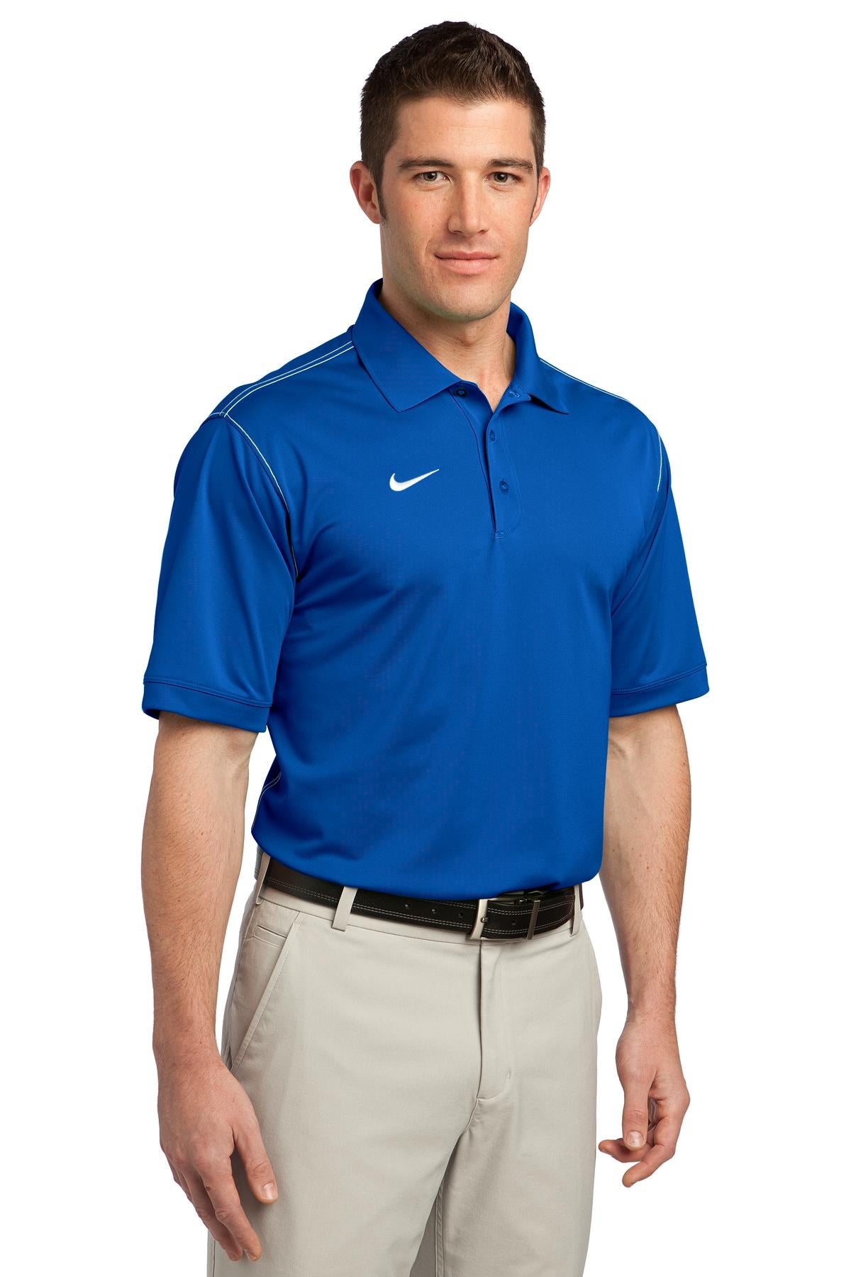 DISCONTINUED Nike Dri-FIT Sport Swoosh Pique Polo. 443119 - Blue Sapphire - three_q