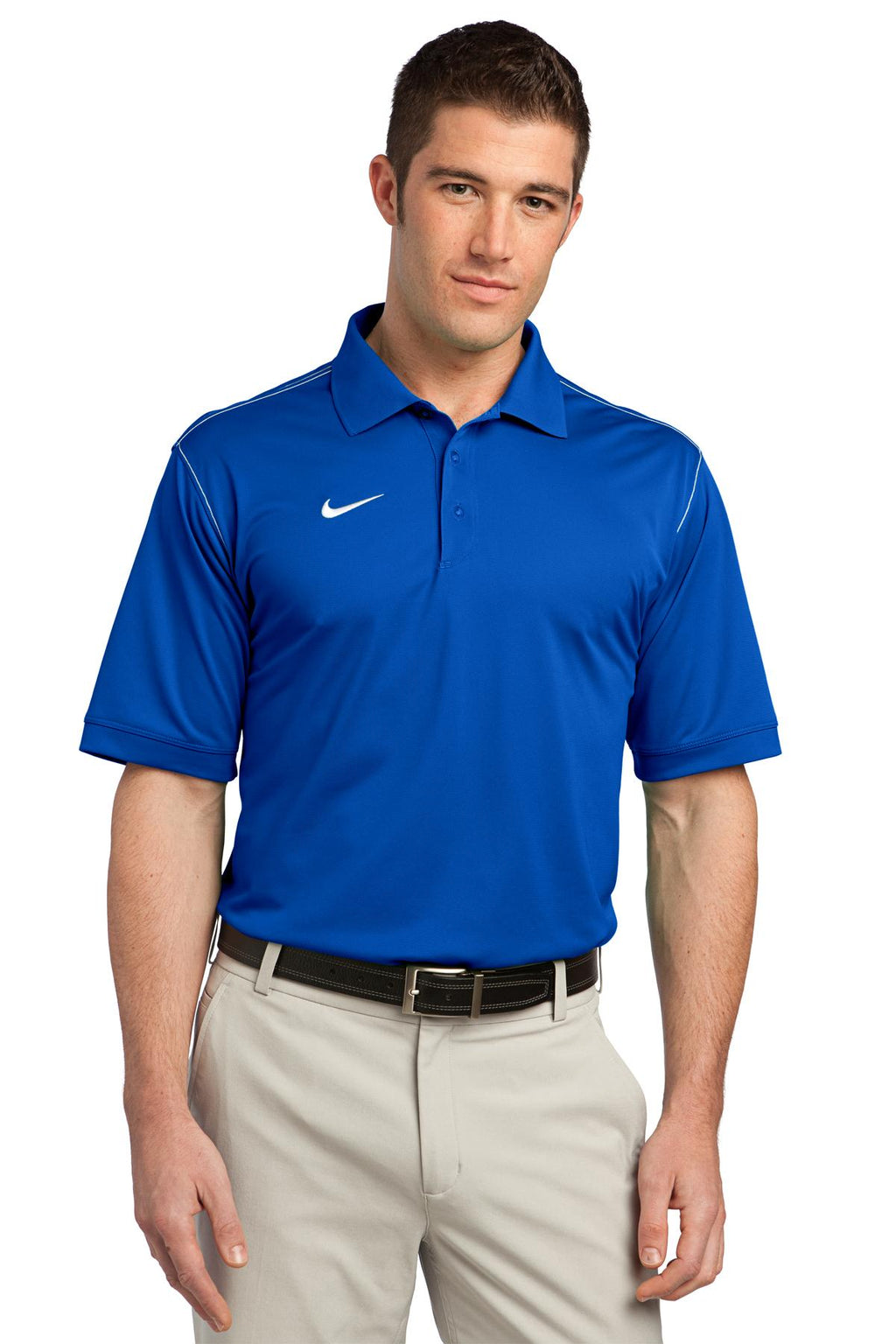 DISCONTINUED Nike Dri-FIT Sport Swoosh Pique Polo. 443119 - Blue Sapphire - front