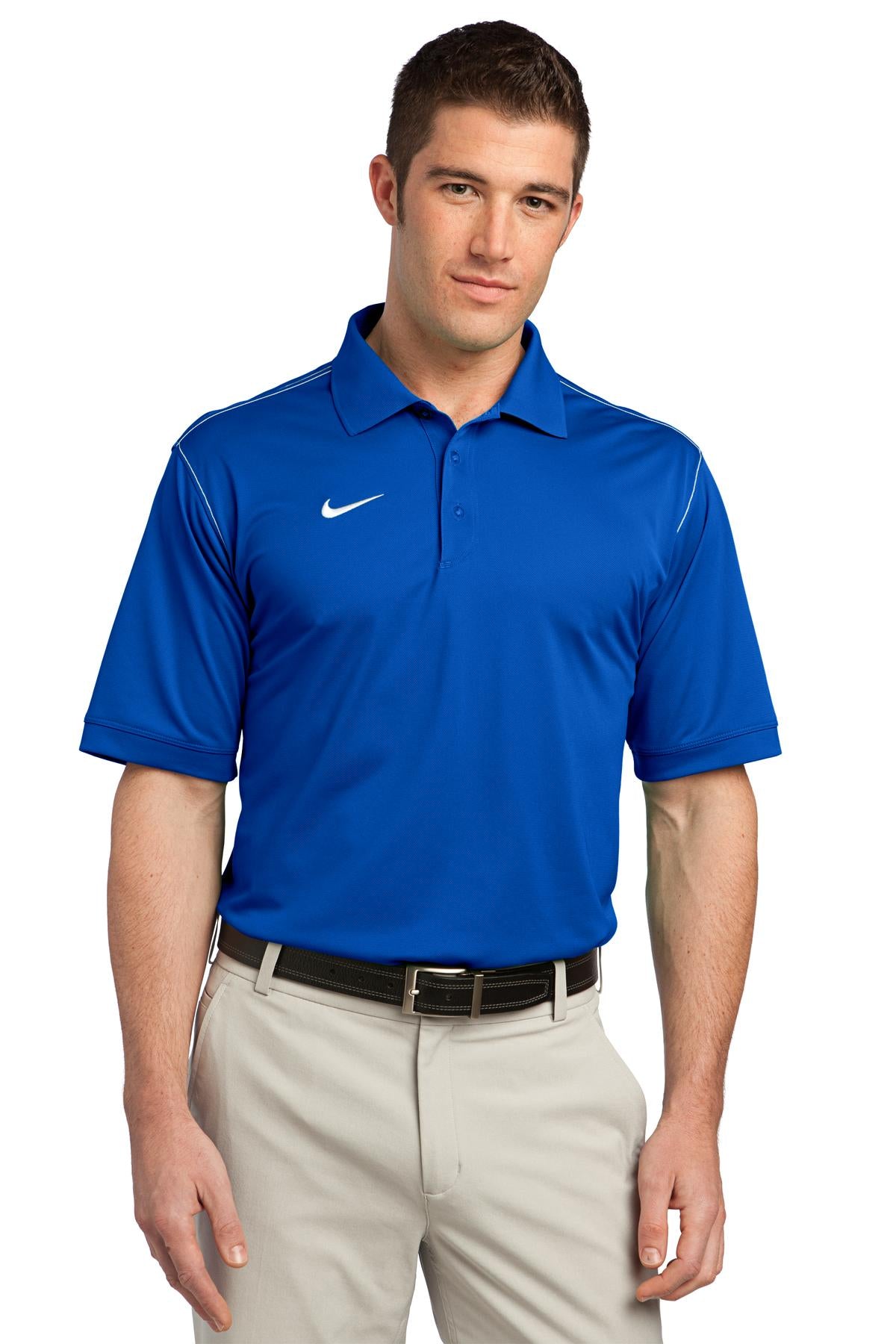 DISCONTINUED Nike Dri-FIT Sport Swoosh Pique Polo. 443119 - Blue Sapphire - front