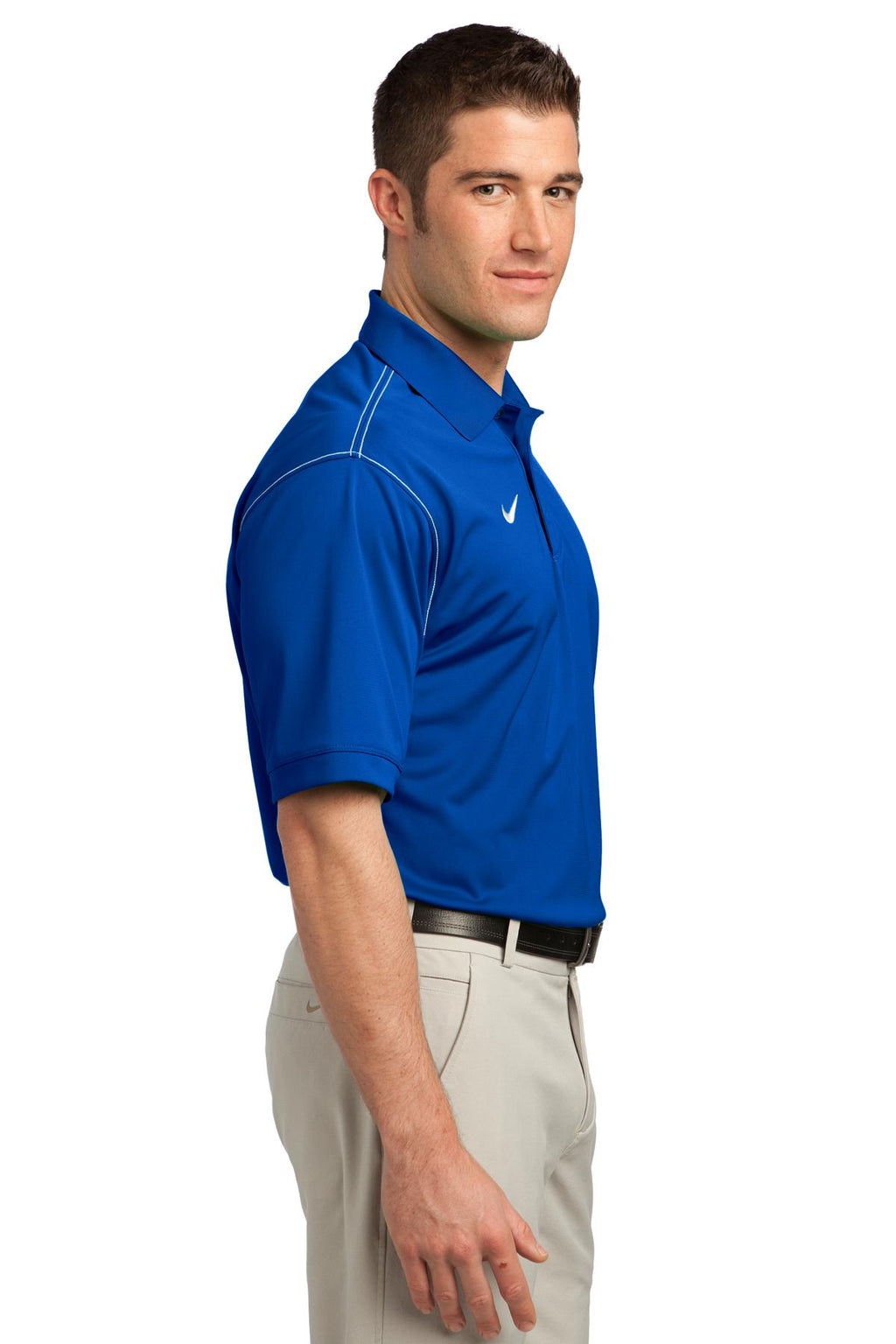 DISCONTINUED Nike Dri-FIT Sport Swoosh Pique Polo. 443119 - Blue Sapphire - side