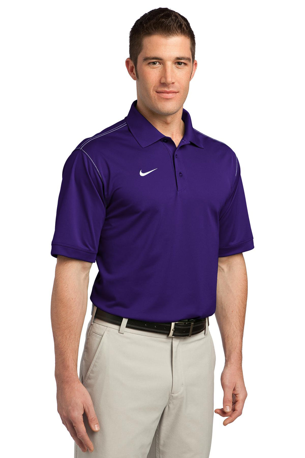 DISCONTINUED Nike Dri-FIT Sport Swoosh Pique Polo. 443119 - Court Purple - three_q