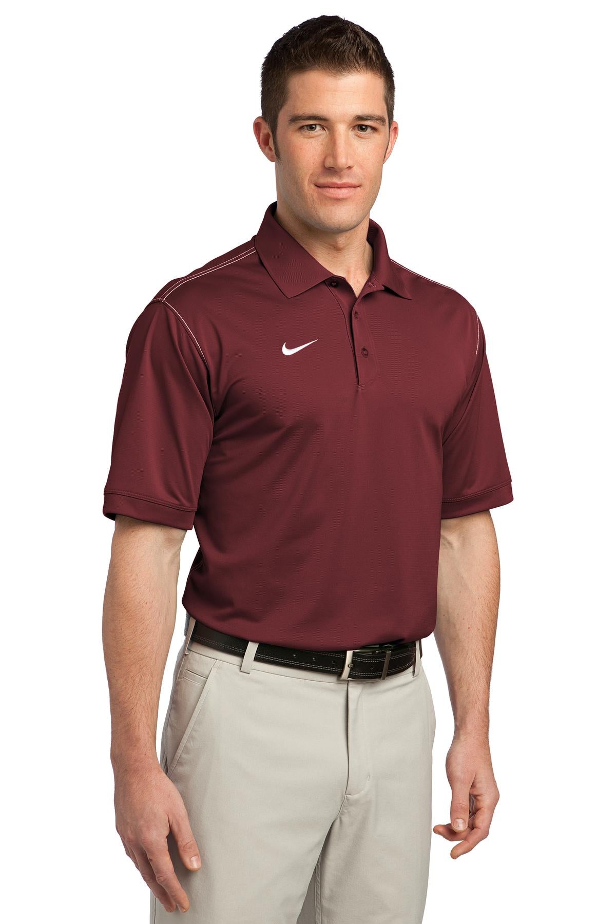 DISCONTINUED Nike Dri-FIT Sport Swoosh Pique Polo. 443119 - Team Red - three_q