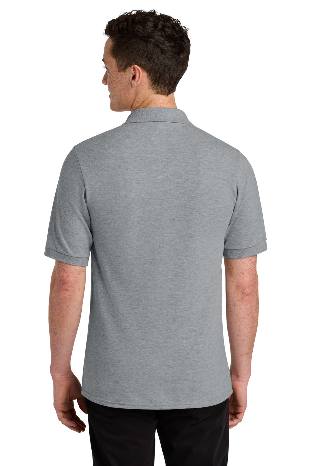 Jerzees Unisex Premium Ring Spun Cotton Pique Sport Shirt 443M - Athletic Heather - back