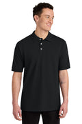 Jerzees Unisex Premium Ring Spun Cotton Pique Sport Shirt 443M - Black - front