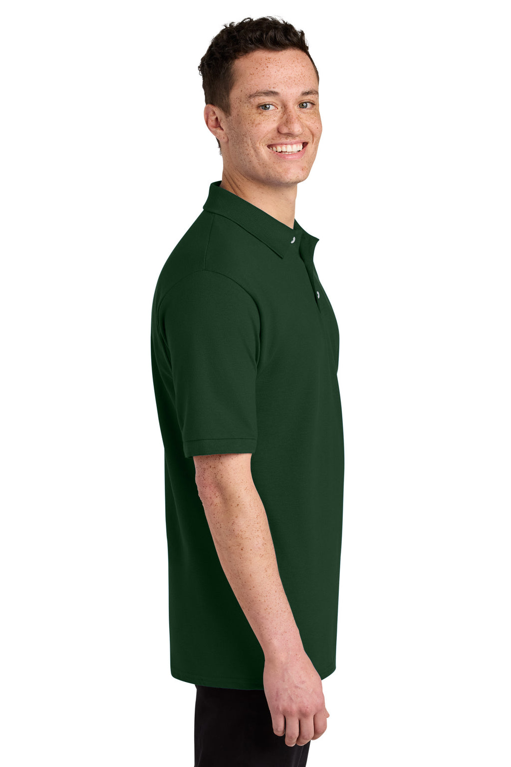 Jerzees Unisex Premium Ring Spun Cotton Pique Sport Shirt 443M - Forest Green - side