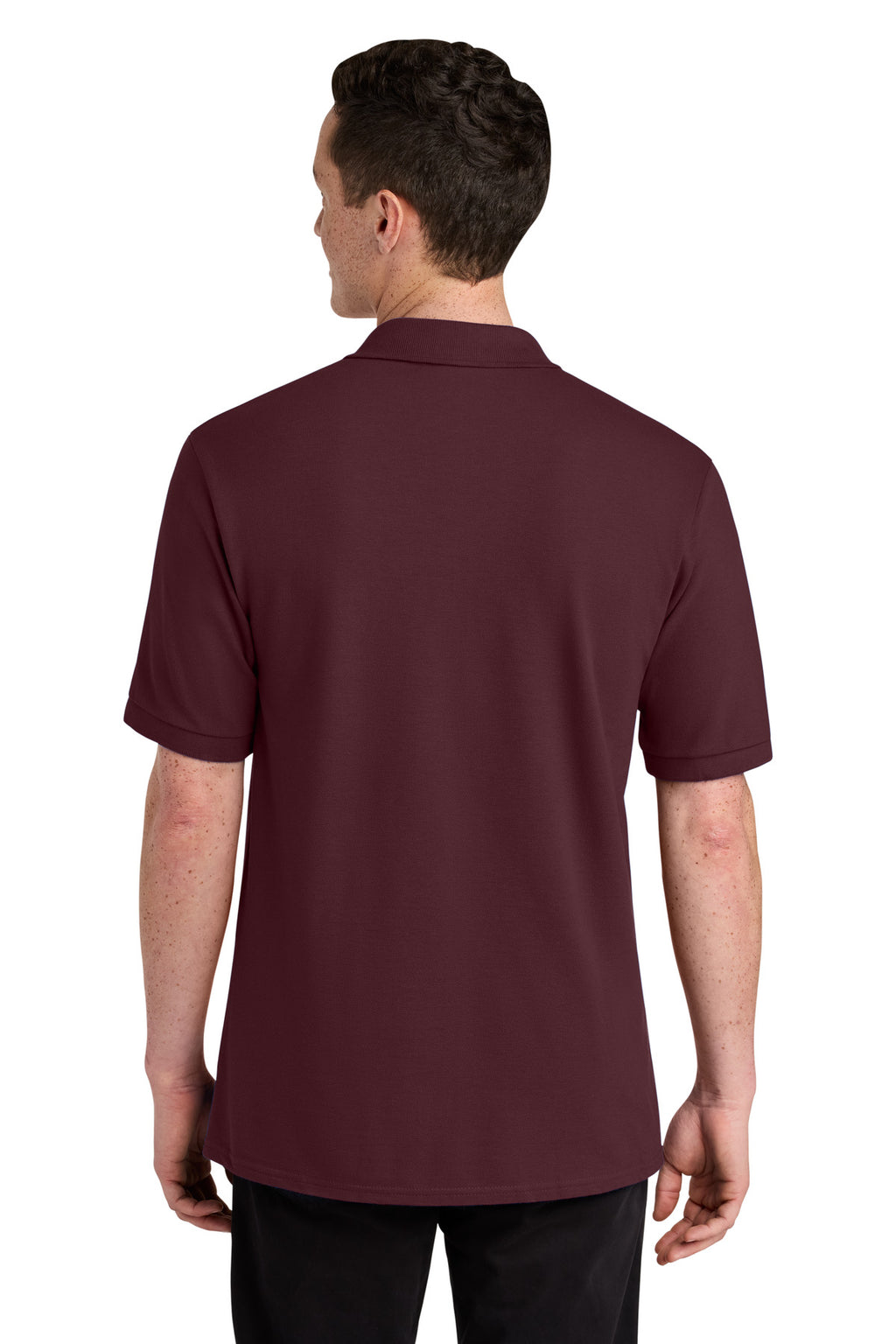 Jerzees Unisex Premium Ring Spun Cotton Pique Sport Shirt 443M - Maroon - back