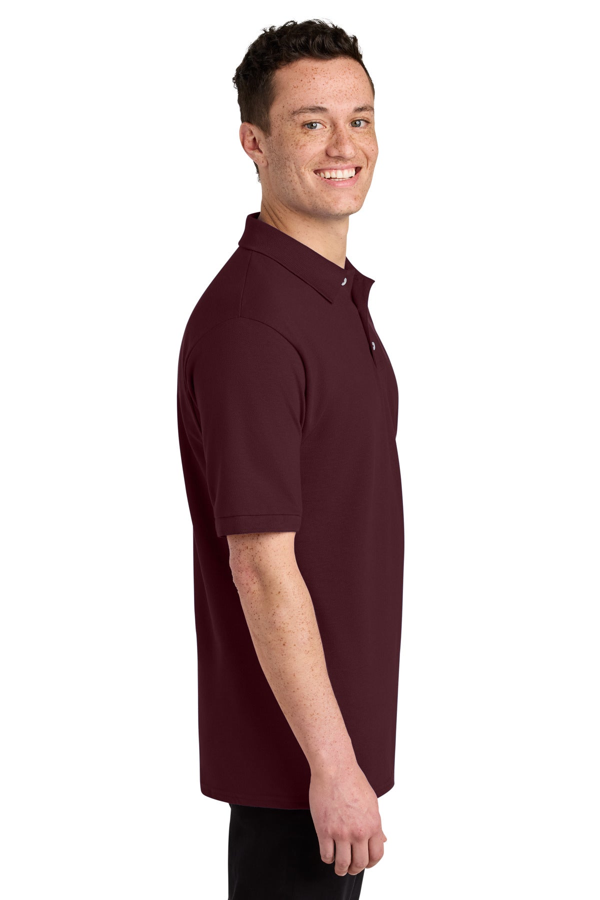 Jerzees Unisex Premium Ring Spun Cotton Pique Sport Shirt 443M - Maroon - side
