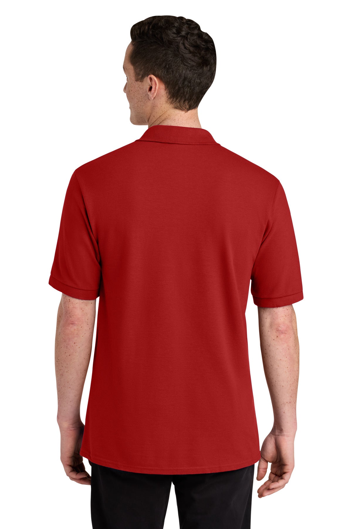 Jerzees Unisex Premium Ring Spun Cotton Pique Sport Shirt 443M - True Red - back