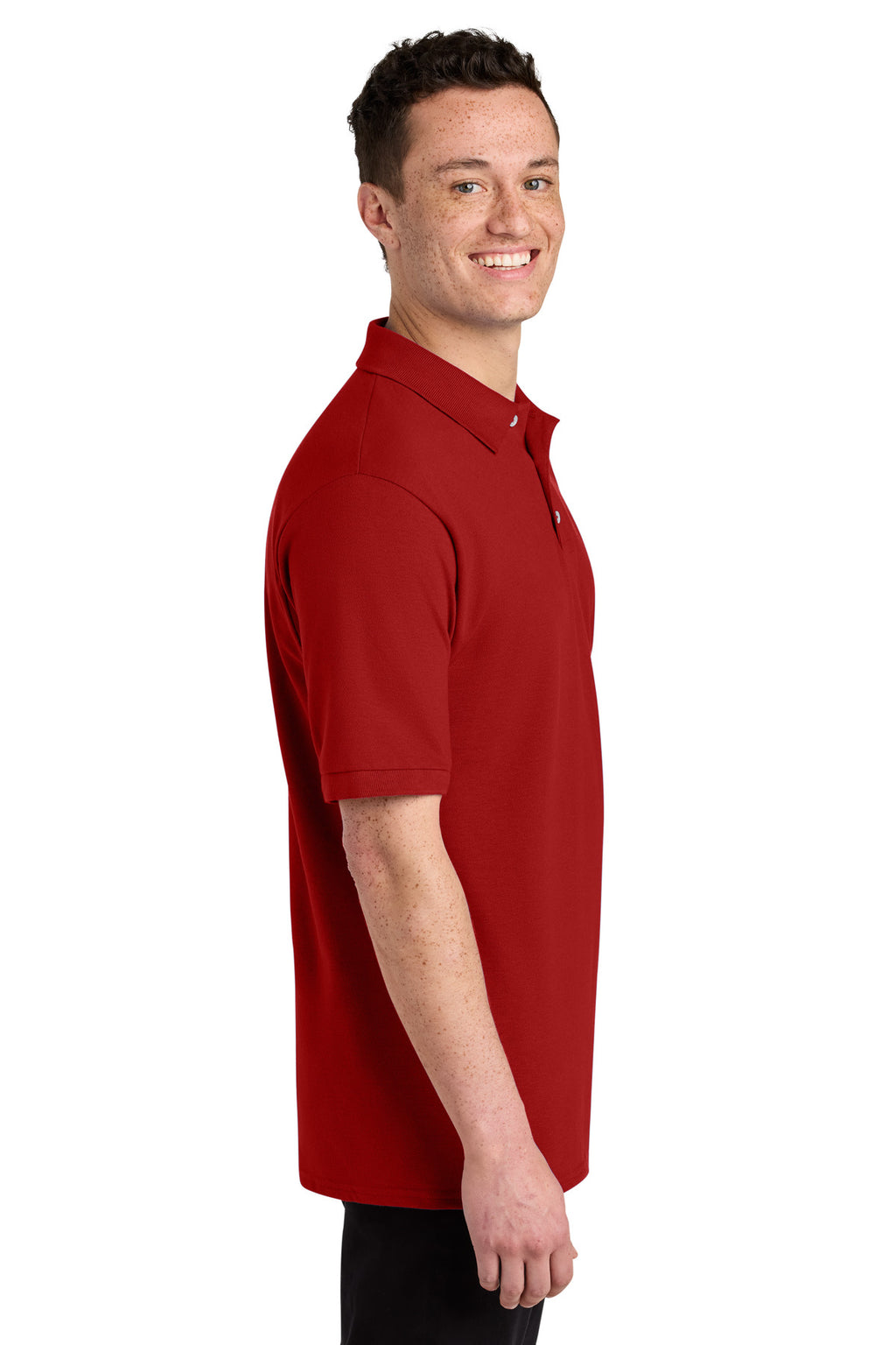 Jerzees Unisex Premium Ring Spun Cotton Pique Sport Shirt 443M - True Red - side