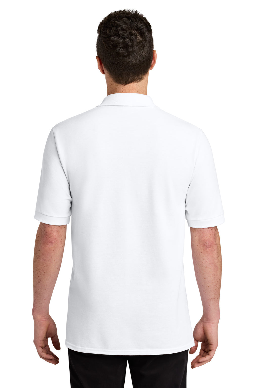 Jerzees Unisex Premium Ring Spun Cotton Pique Sport Shirt 443M - White - back