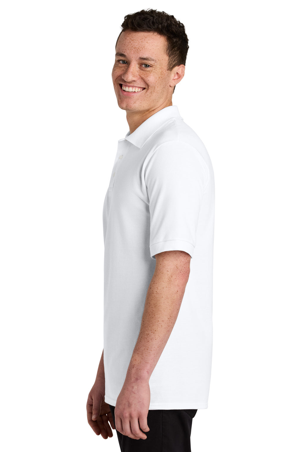 Jerzees Unisex Premium Ring Spun Cotton Pique Sport Shirt 443M - White - side