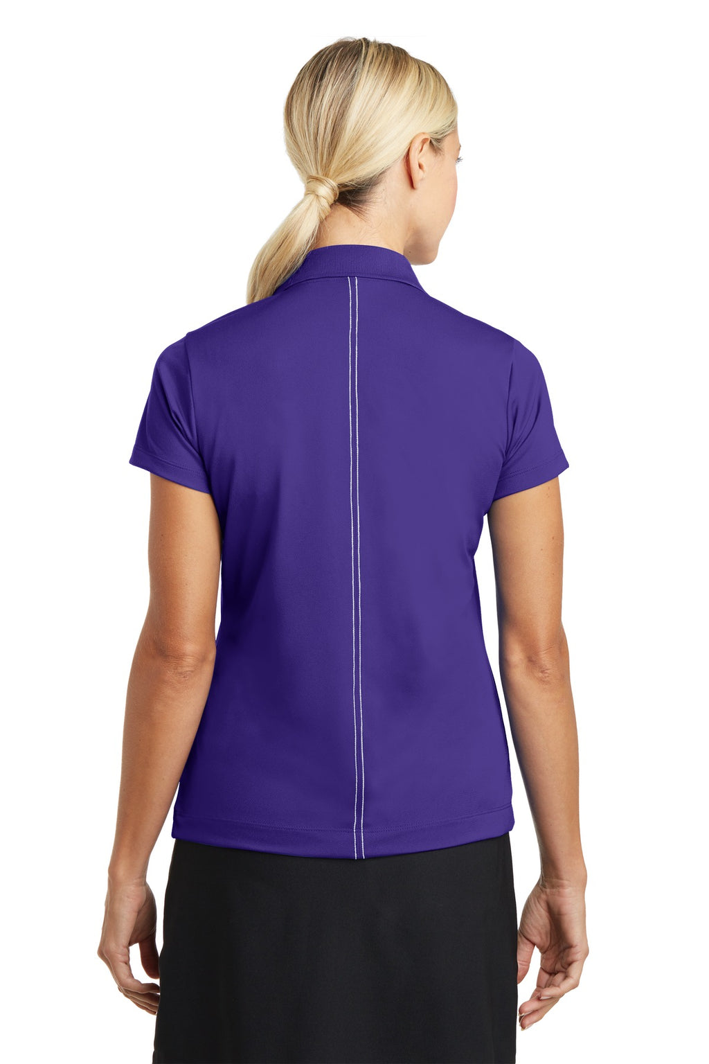 DISCONTINUED Nike Ladies Dri-FIT Sport Swoosh Pique Polo. 452885 - Court Purple - back