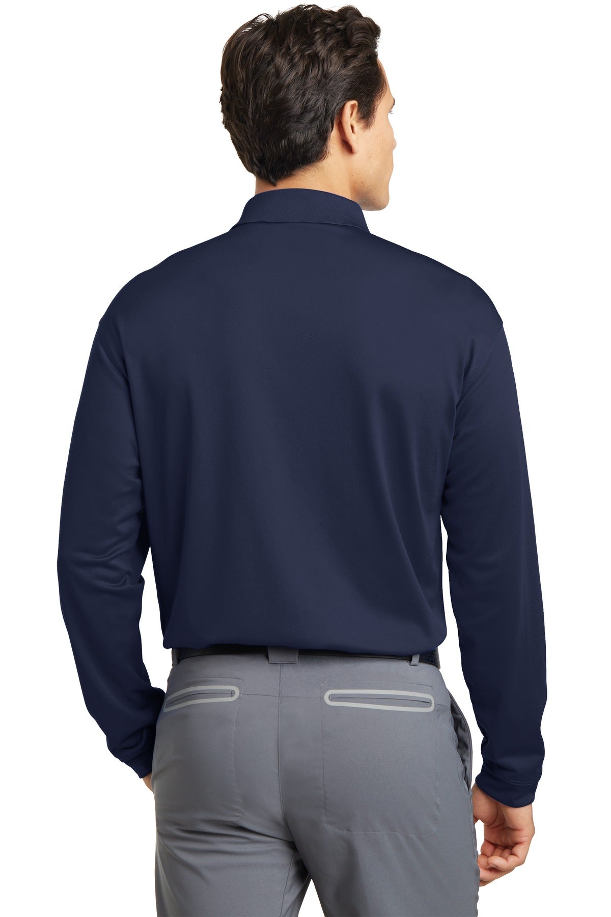 DISCONTINUED Nike Long Sleeve Dri-FIT Stretch Tech Polo. 466364 - Midnight Navy - back