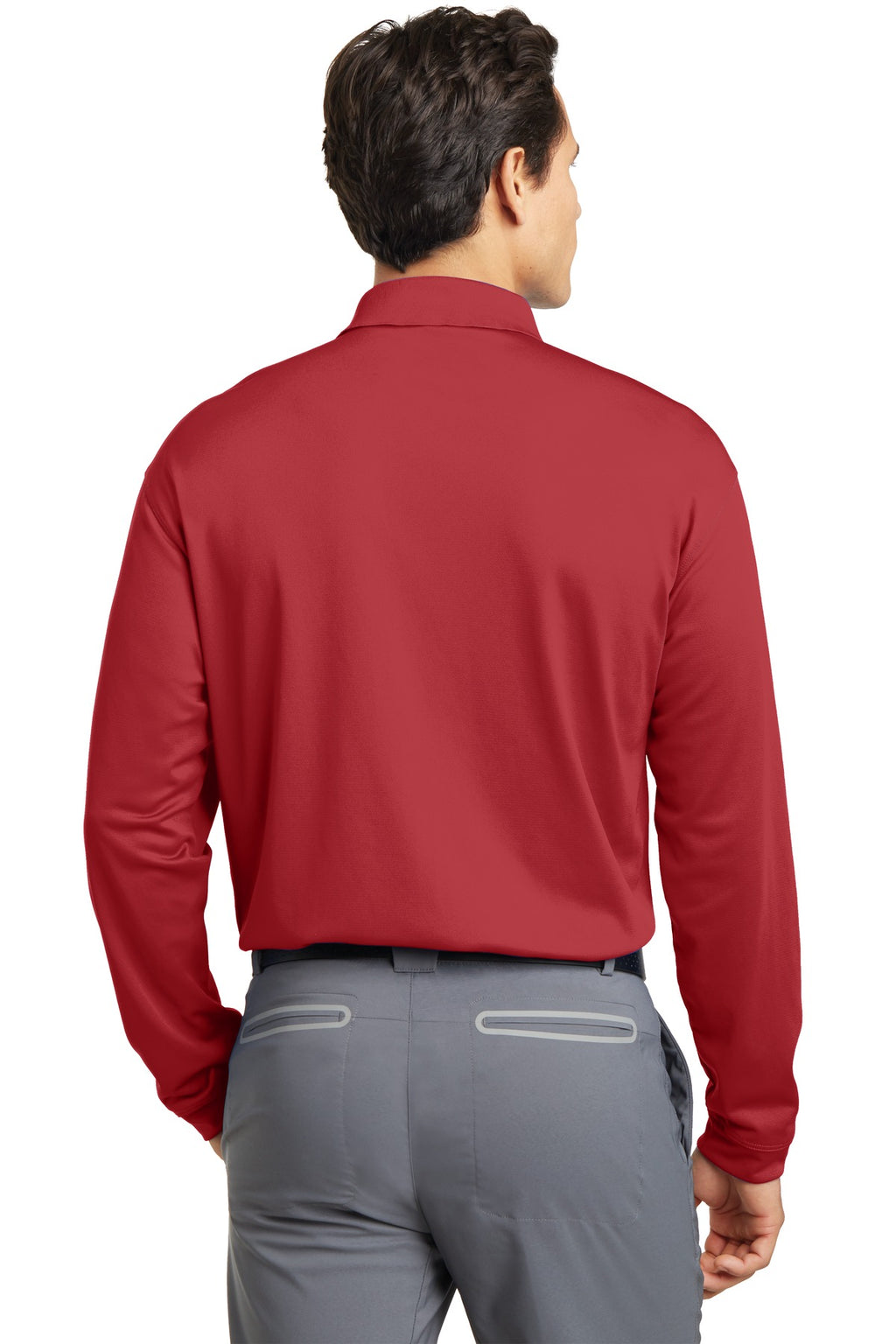 DISCONTINUED Nike Long Sleeve Dri-FIT Stretch Tech Polo. 466364 - Varsity Red - back