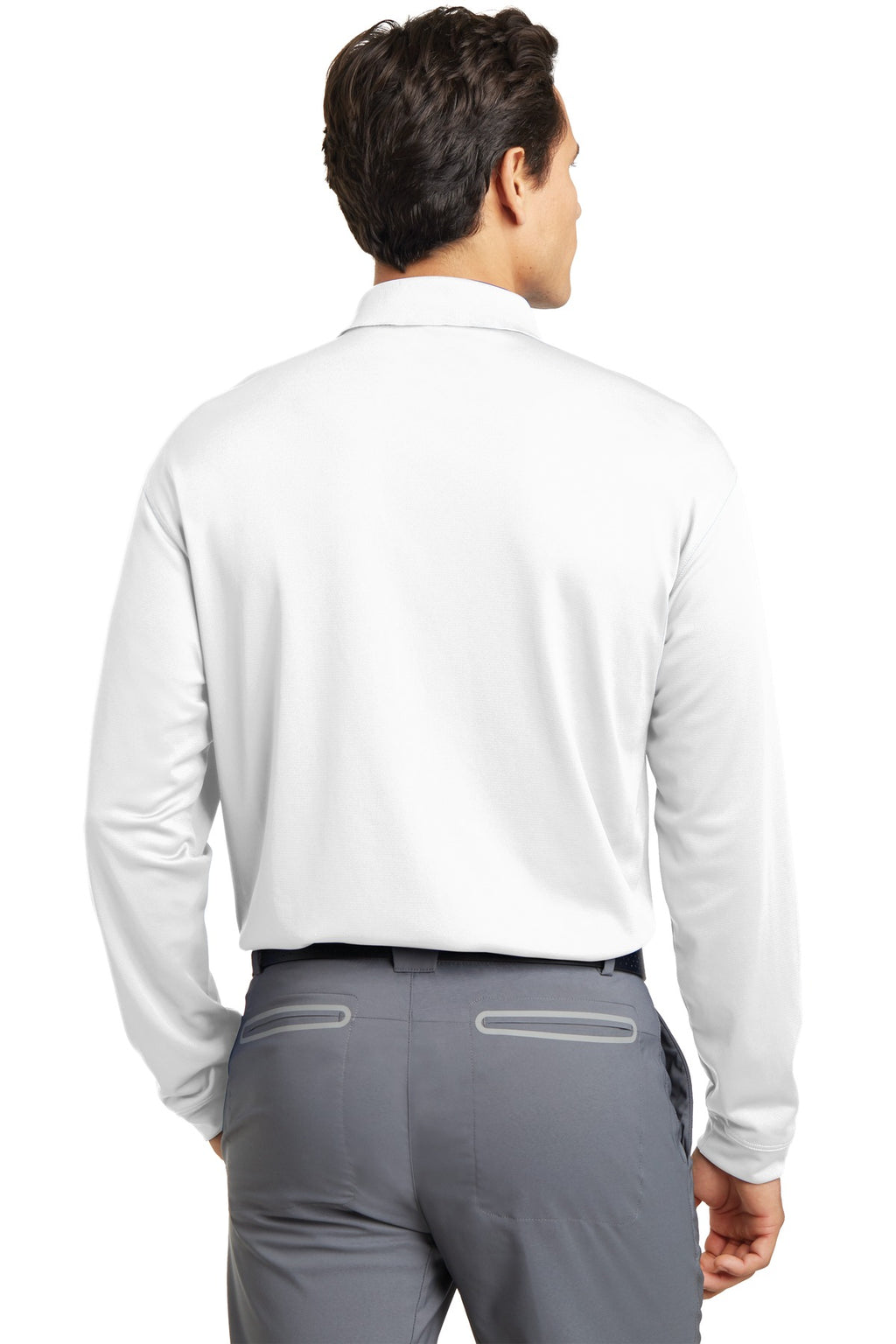 DISCONTINUED Nike Long Sleeve Dri-FIT Stretch Tech Polo. 466364 - White - back
