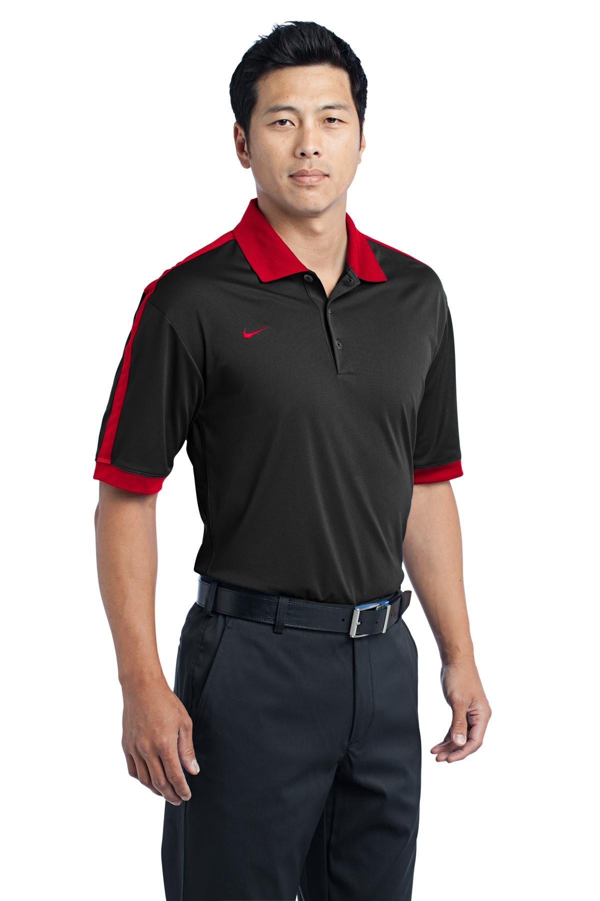 DISCONTINUED Nike Dri-FIT N98 Polo. 474237 - Black/Varsity Red - three_q